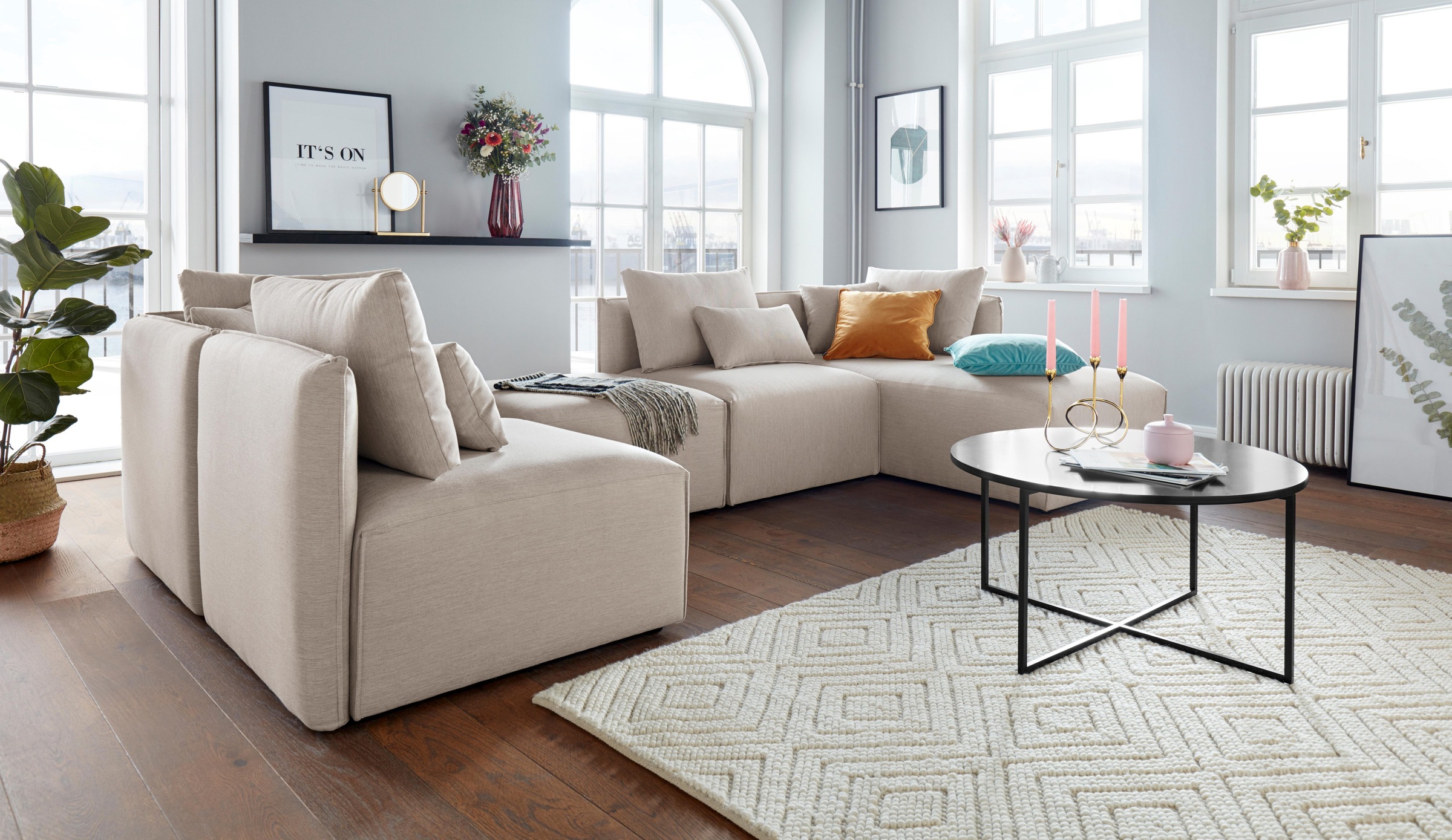 OTTO home Wohnlandschaft "Nöre U-Form" 5 Teile, in vielen Bezugsqualitäten günstig online kaufen