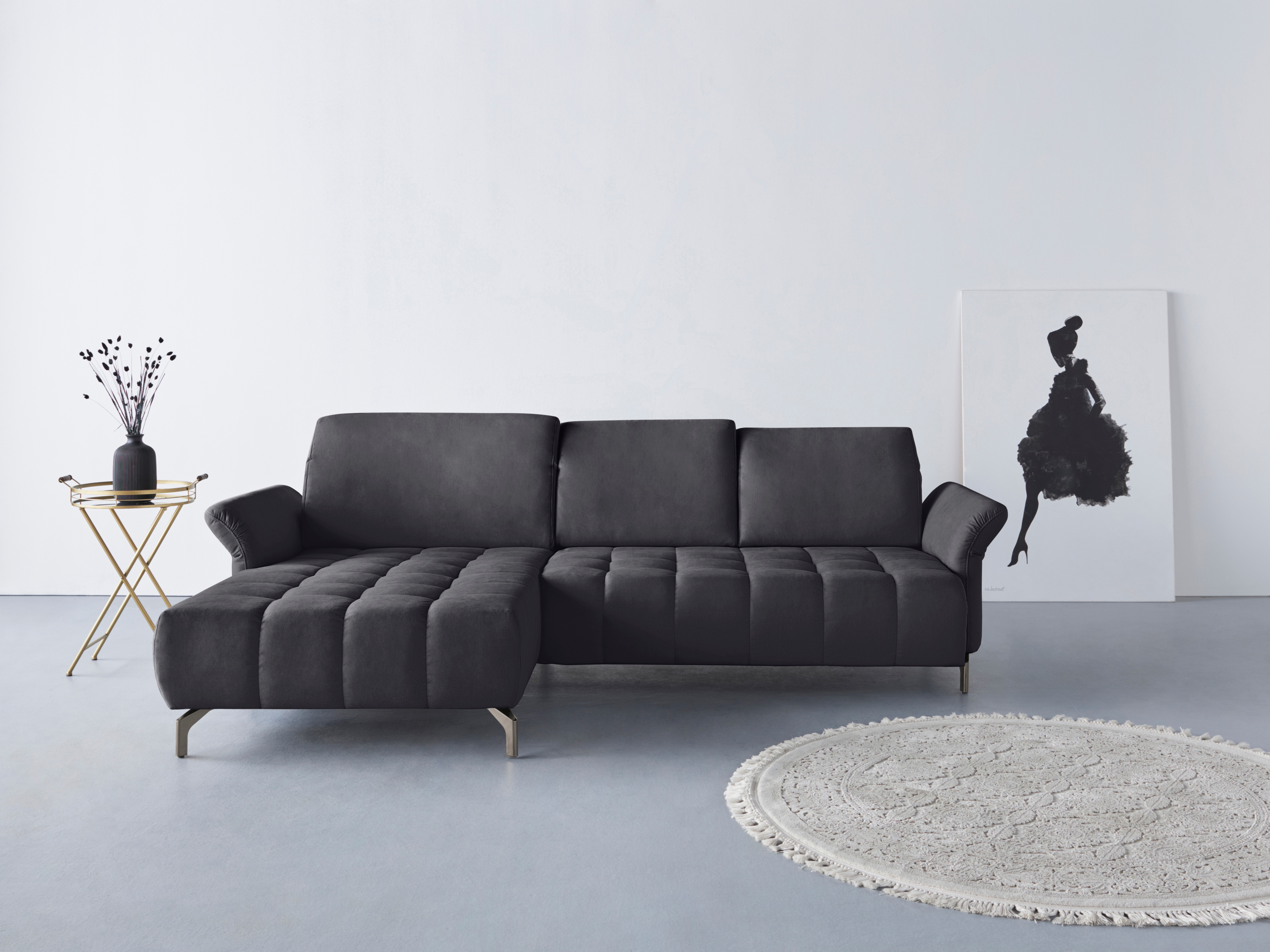 OTTO home Ecksofa "Fresh L-Form" Federkern, wahlweise Kopfteilverstellung und motorischer Vorziehsitz