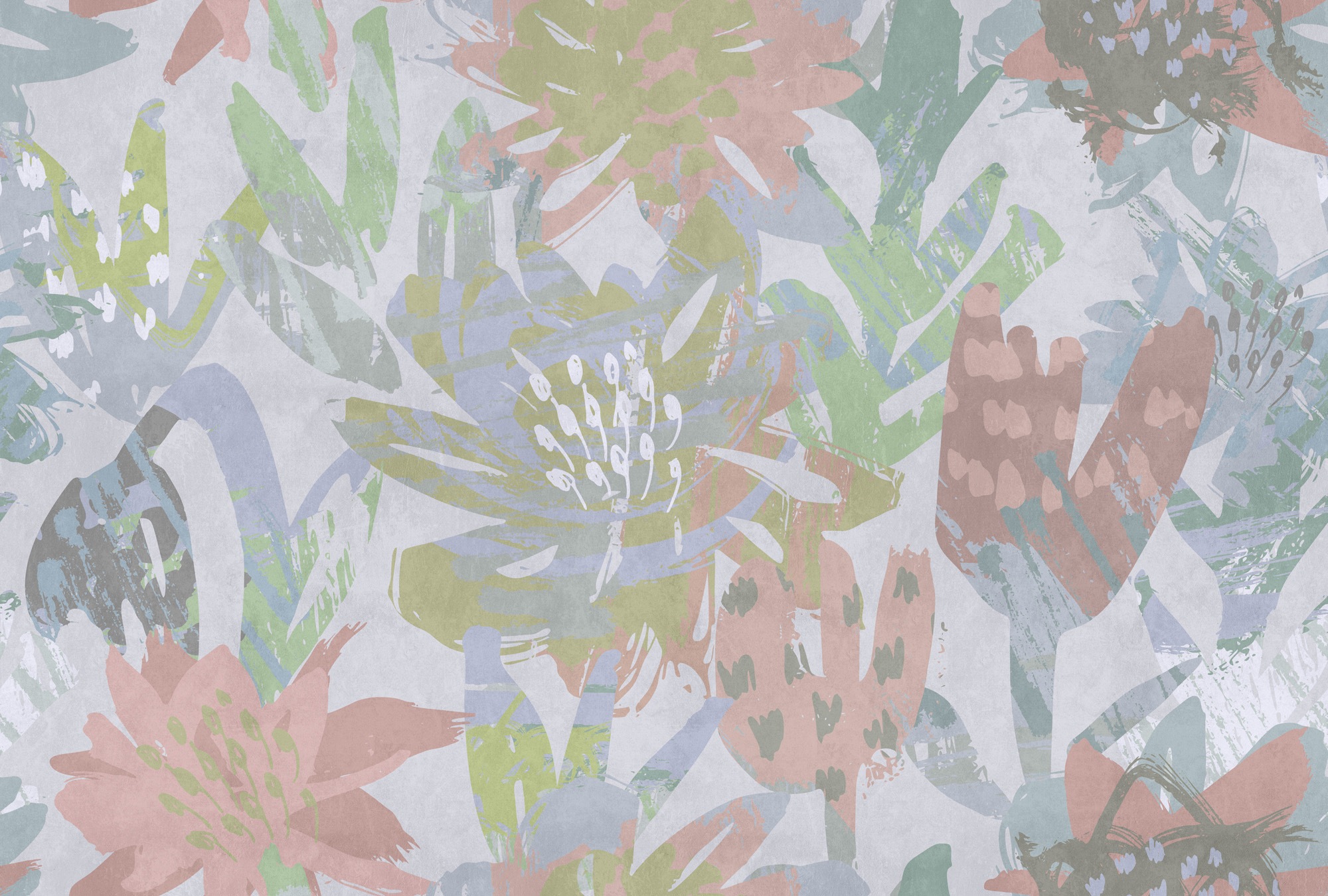 living walls Vliestapete "Florale Mustertapete Aquarell Pastell Vliestapete" matt glatt
