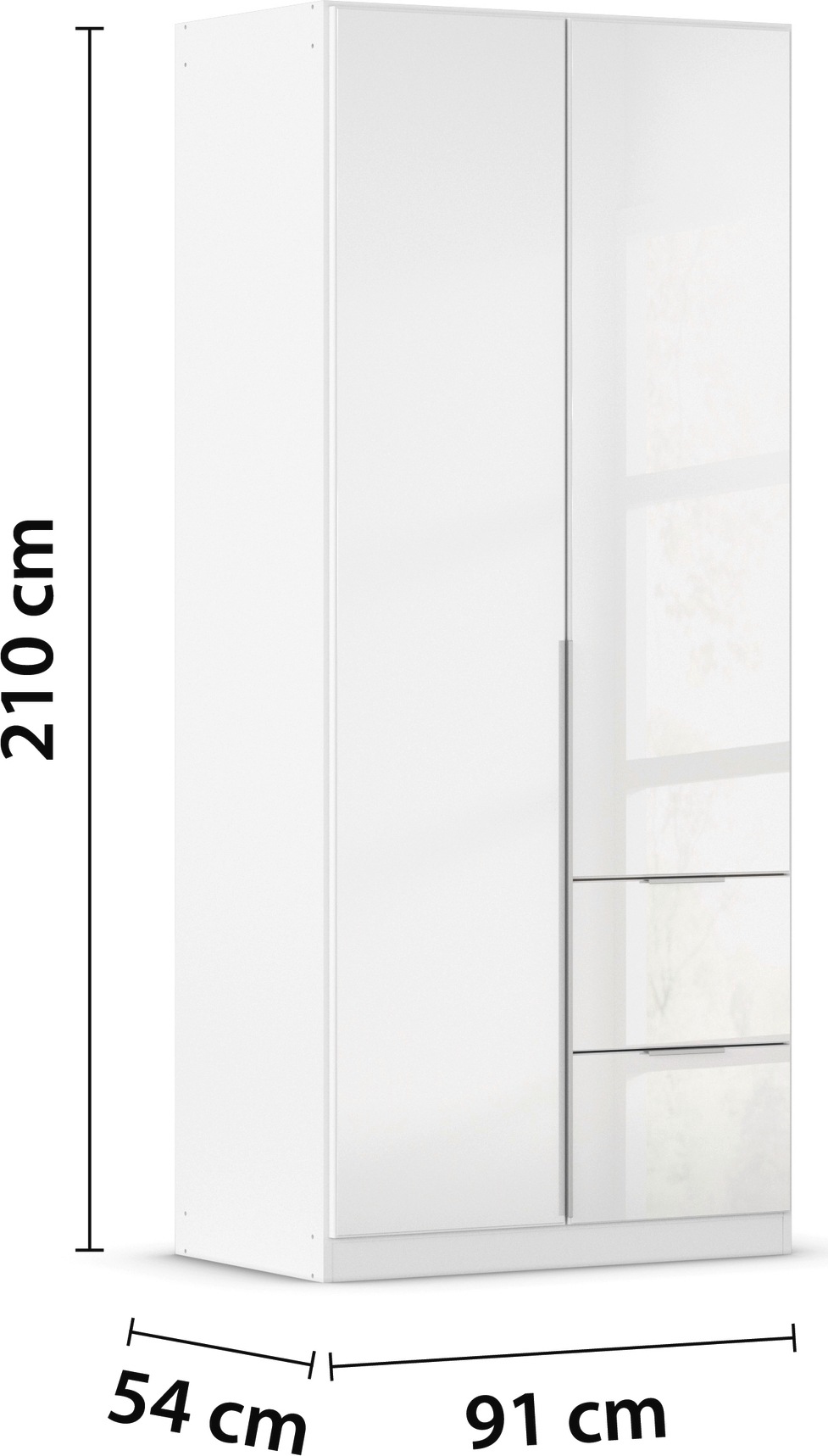 rauch Drehtürenschrank »Kleiderschrank Kleiderschränke Schrank Garderobe AGORDO mit Glasfront«, mit Außenschubkästen, in 6 Breiten und 2 Höhen MADE IN GERMANY