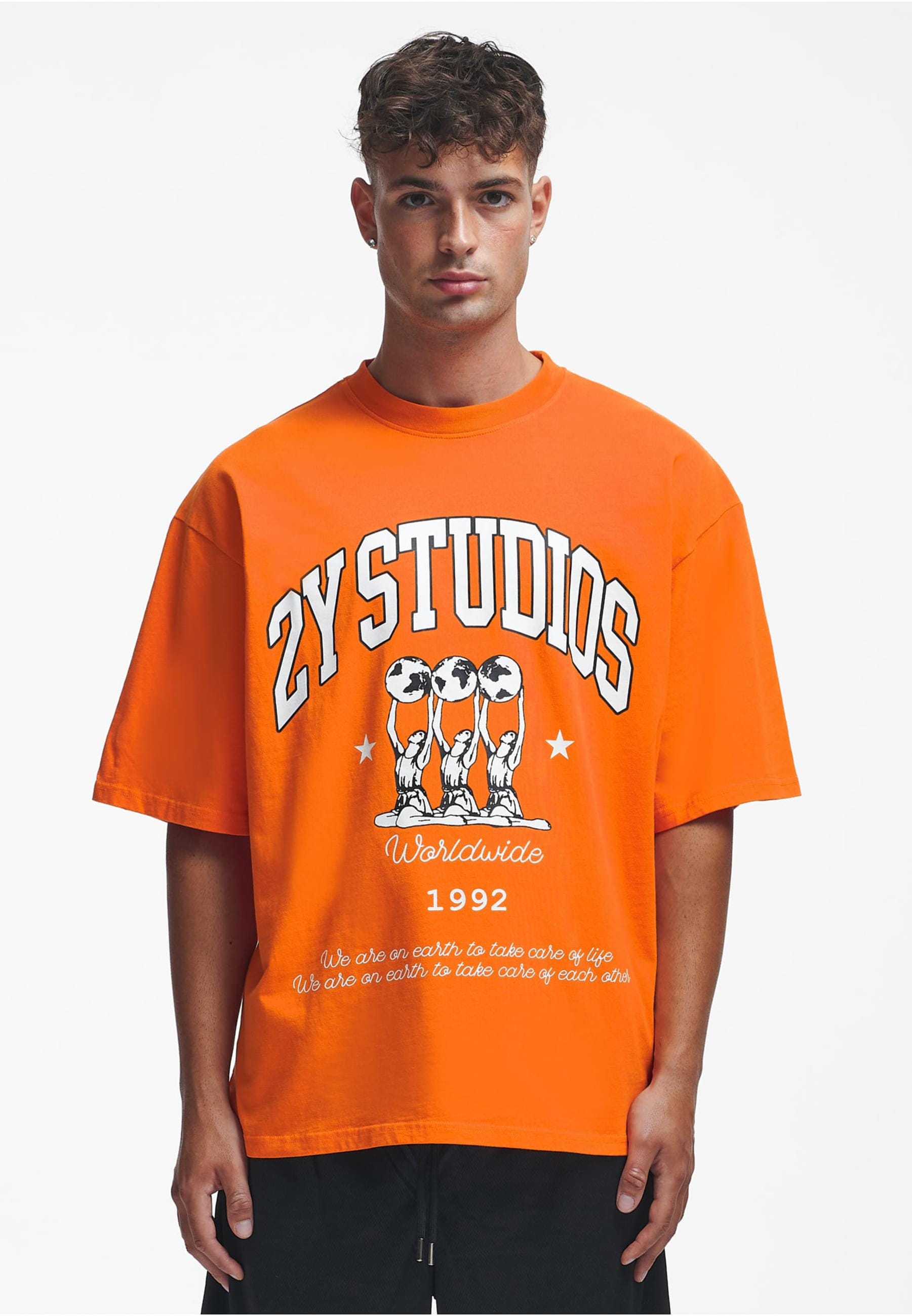 2Y Studios T-Shirt "2Y Studios Herren 2Y Globus Oversize Tee" 1 Stk. tlg. günstig online kaufen