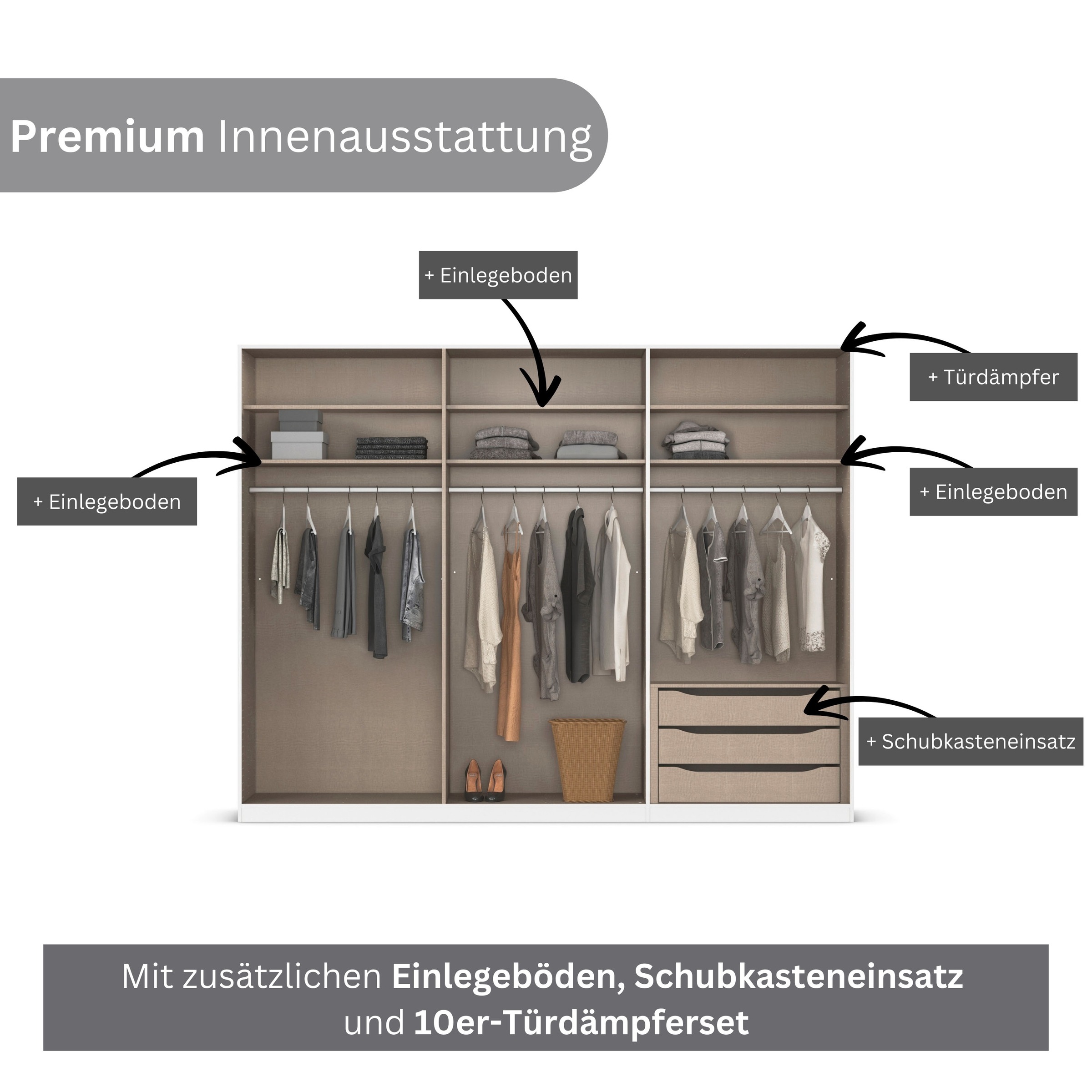 Thumbnail - rauch Kleiderschrank "Drehtürenschrank Schrank Garderobe Wäscheschrank Schlafzimmer AVOLA" in 3 verschiedenen Ausstattun...