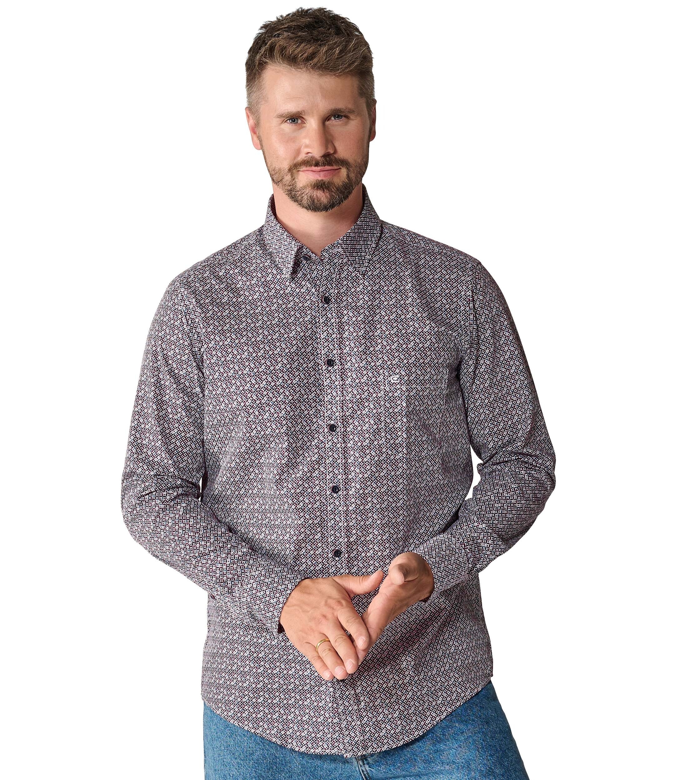 CASAMODA Langarmhemd "CASAMODA Freizeithemd Print" günstig online kaufen