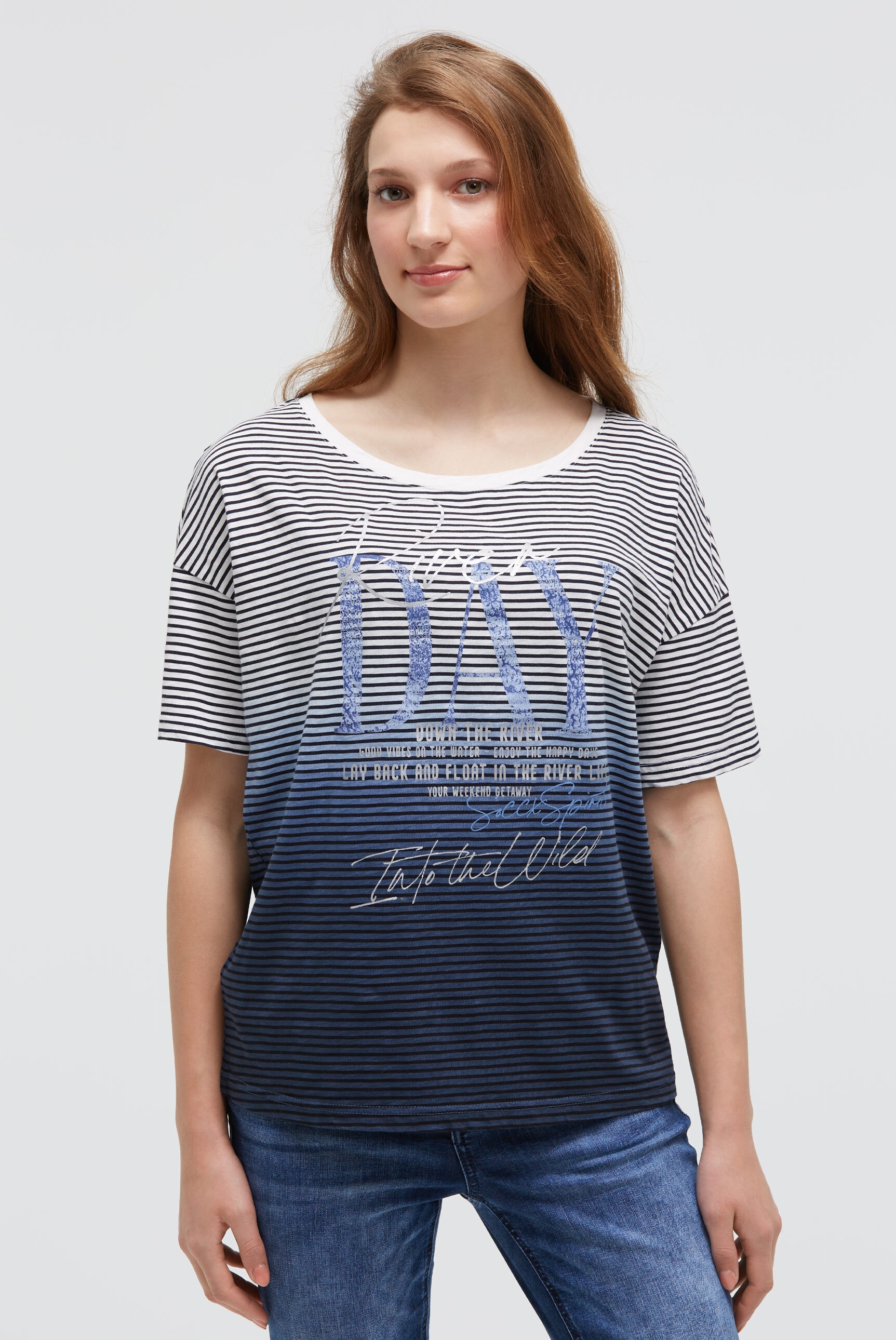 SOCCX Rundhalsshirt mit Farbverlauf günstig online kaufen