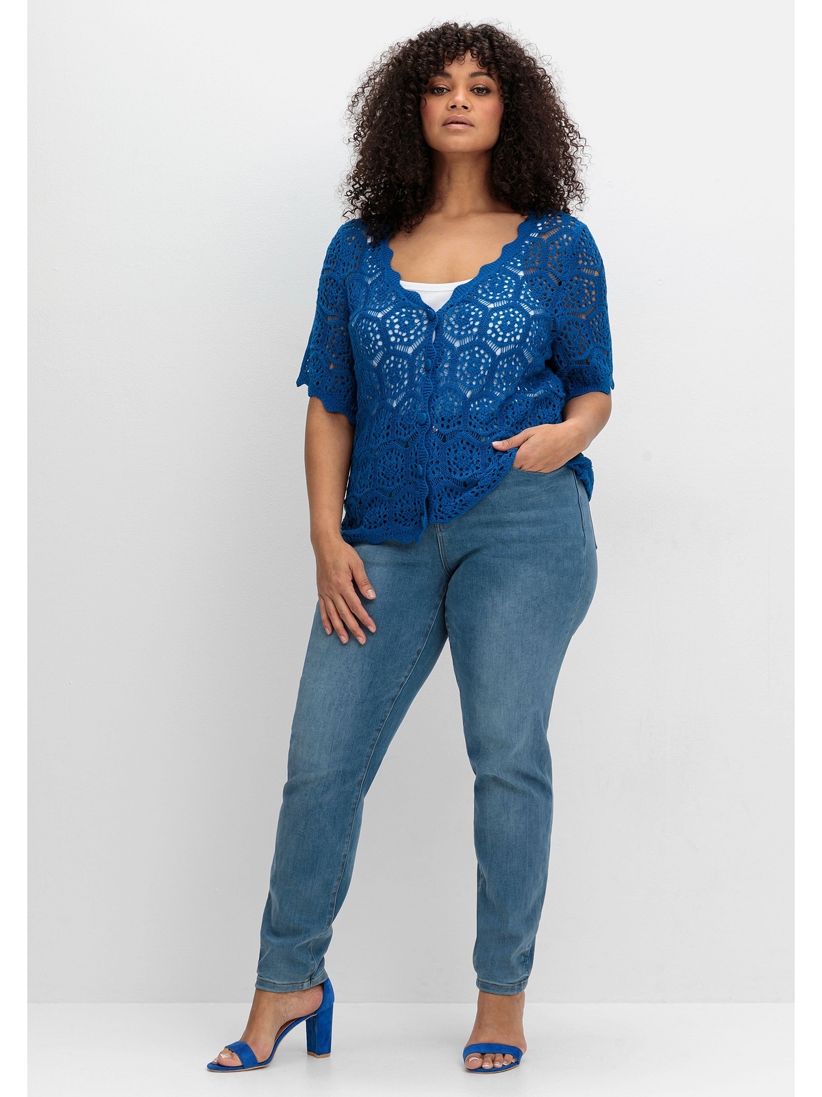 sheego by Joe Browns Cardigan »Große Größen«, im Ajourmuster