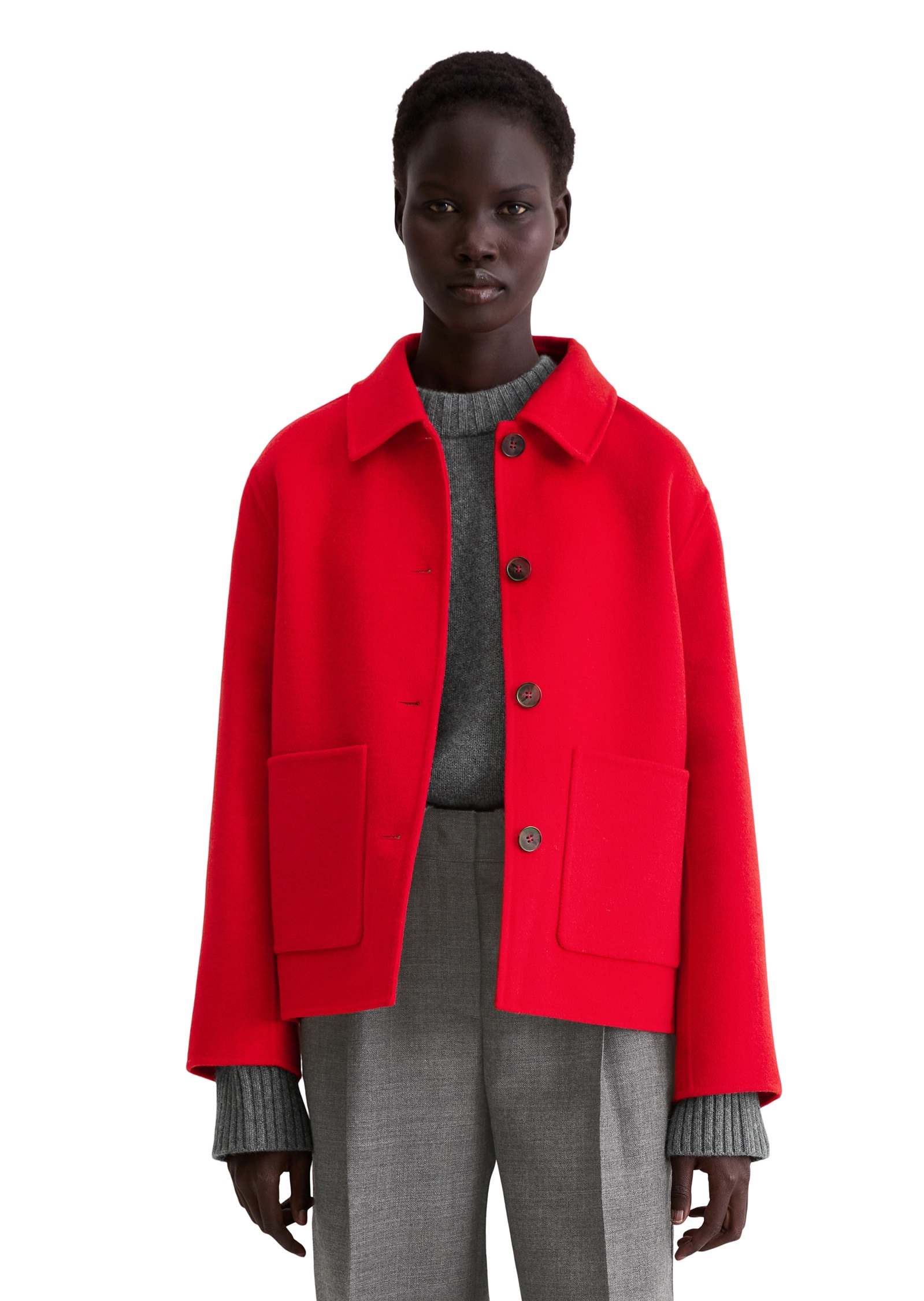 Marc O'Polo Outdoorjacke »aus edlem Woll-Doubleface« ohne Kapuze