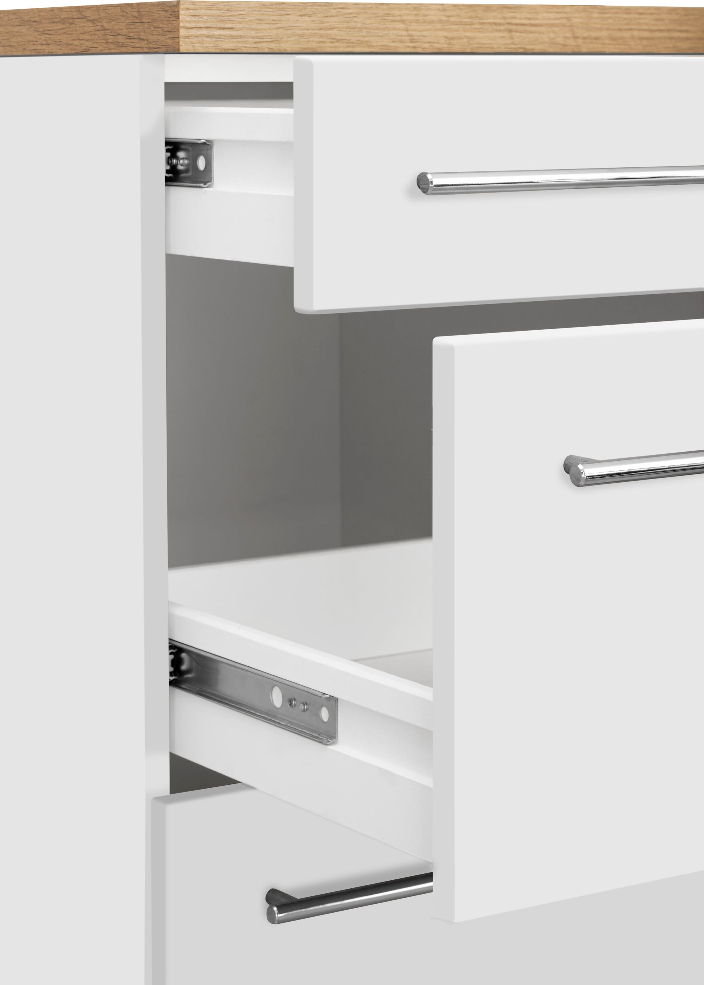 KOCHSTATION Winkelküche »Samos«, mit E-Geräten, Stellbreite 220/220 cm