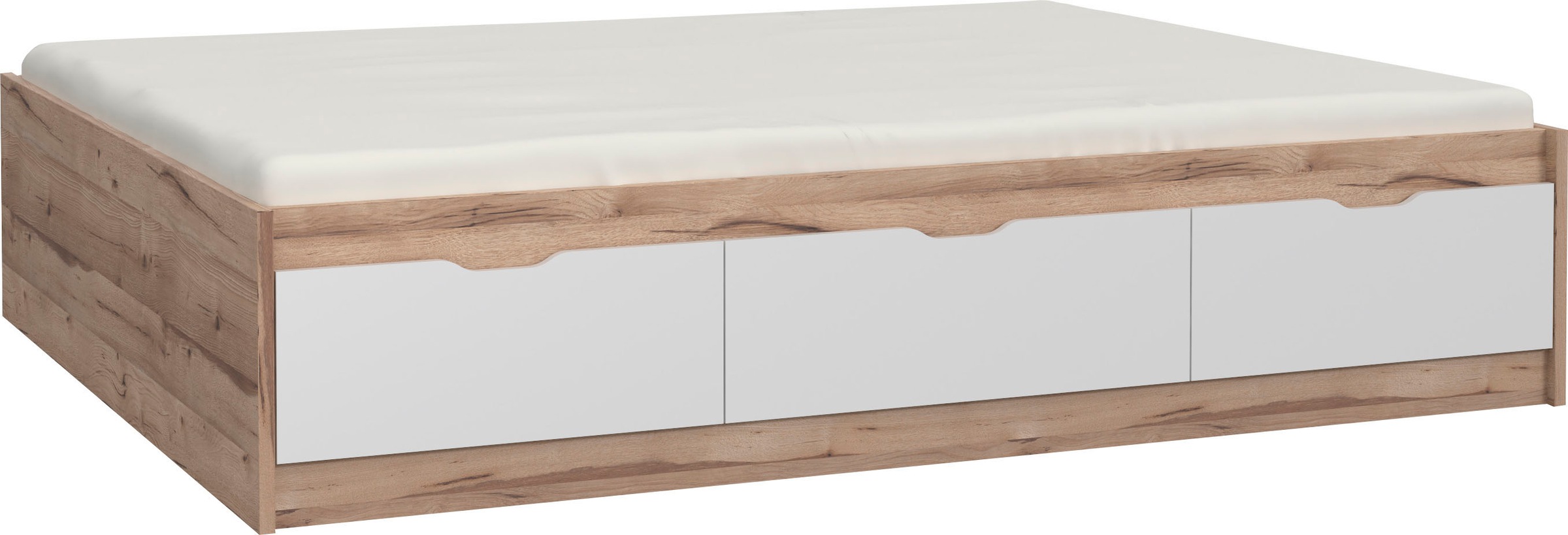 FORTE Stauraumbett "Vankka, viel Stauraum, skandinavisches Design", mit 3 S günstig online kaufen