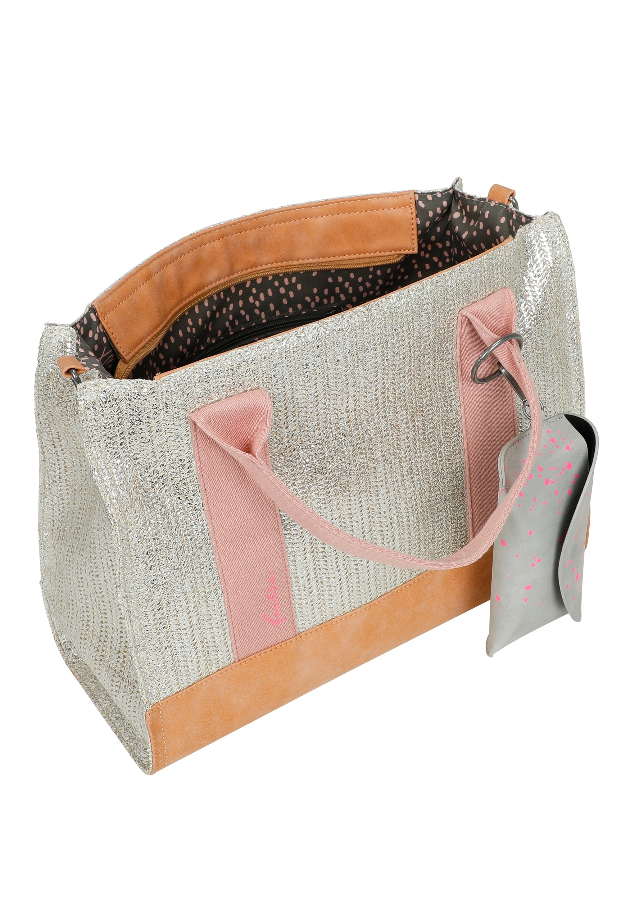 Fritzi aus Preußen Schultertasche »Tote Bag Limited Painted Straw«, mit abnehmbarem Brillenetui