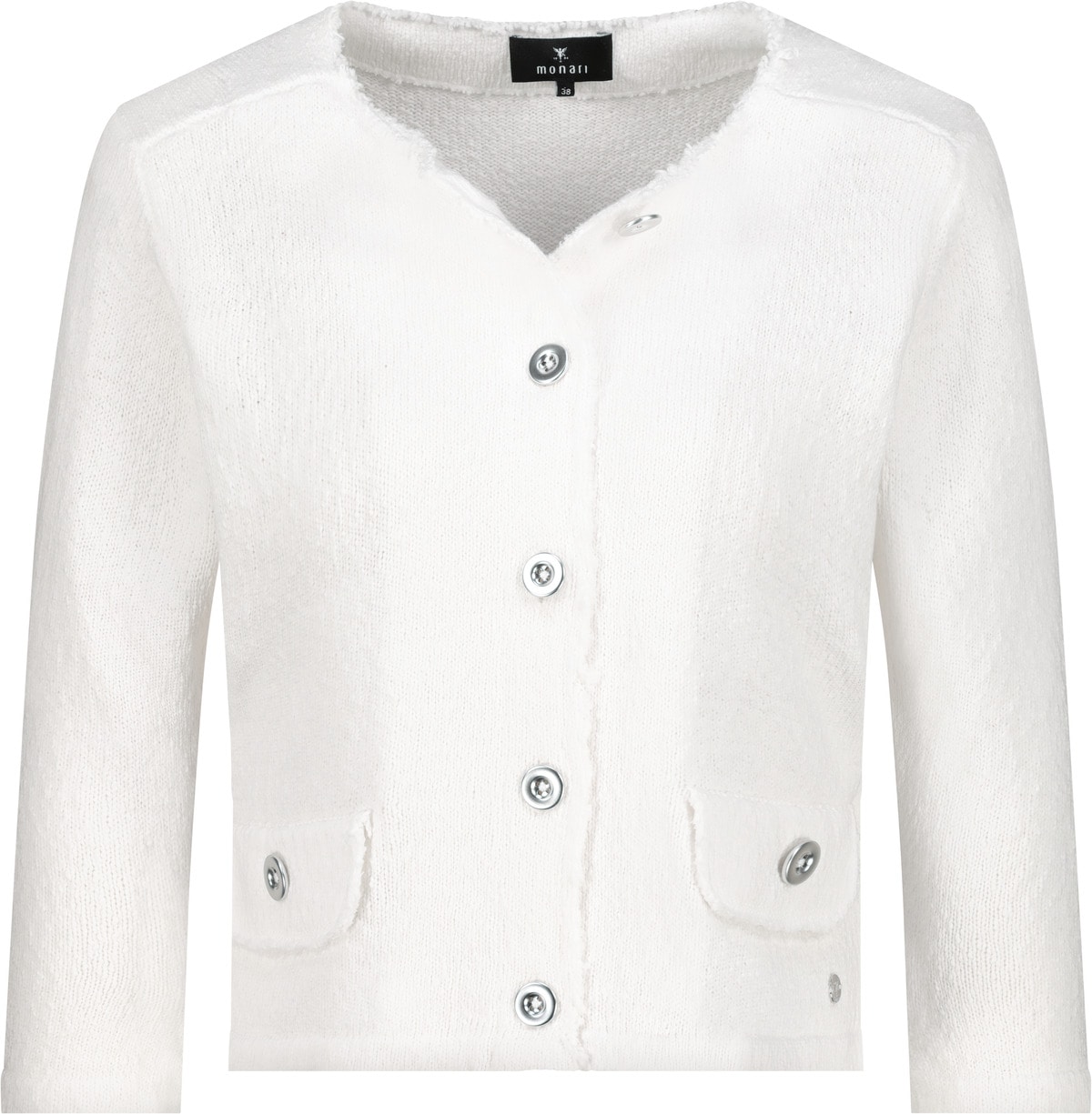 Monari Strickjacke »Jacke Basic Strick Flamme«, Mit Rundhalsausschnitt