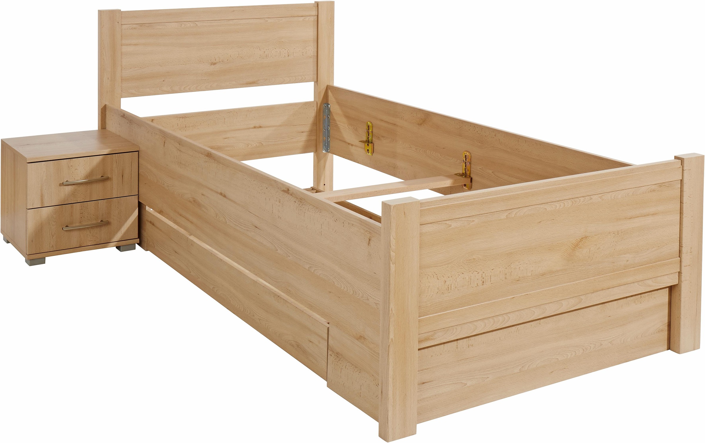 Bett PRIESS "Husum Schlafzimmer Jugendzimmer Rahmenbett", braun (livornobuchefarben), B:110cm H:85cm L:208cm, Betten, Jugendbett Bettgestell, mit Komforthöhe verschiedene Ausführungen hochwertige Premium Qualität 3