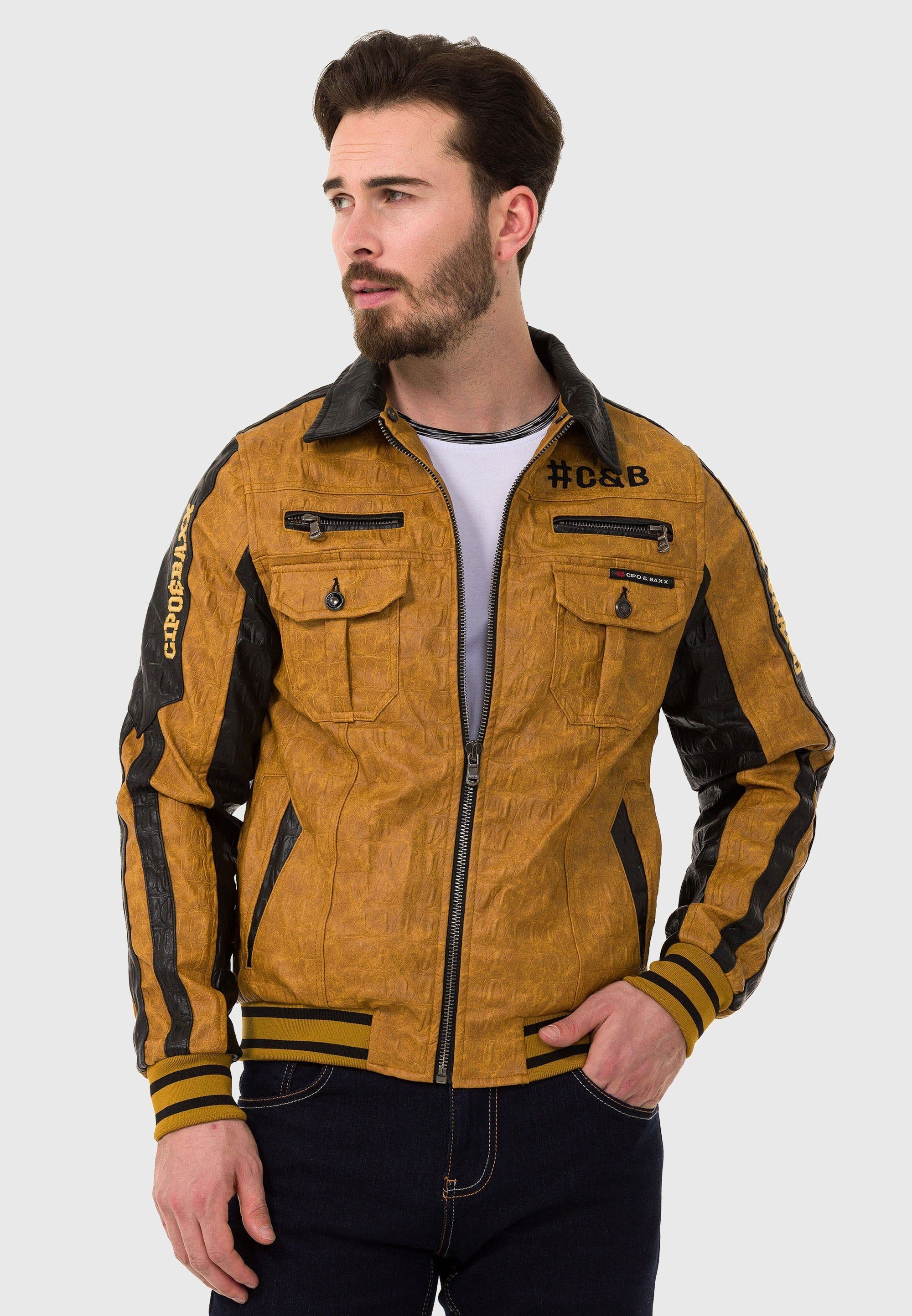 Cipo & Baxx Lederimitatjacke "Jacke", ohne Kapuze, aus Kunstleder günstig online kaufen