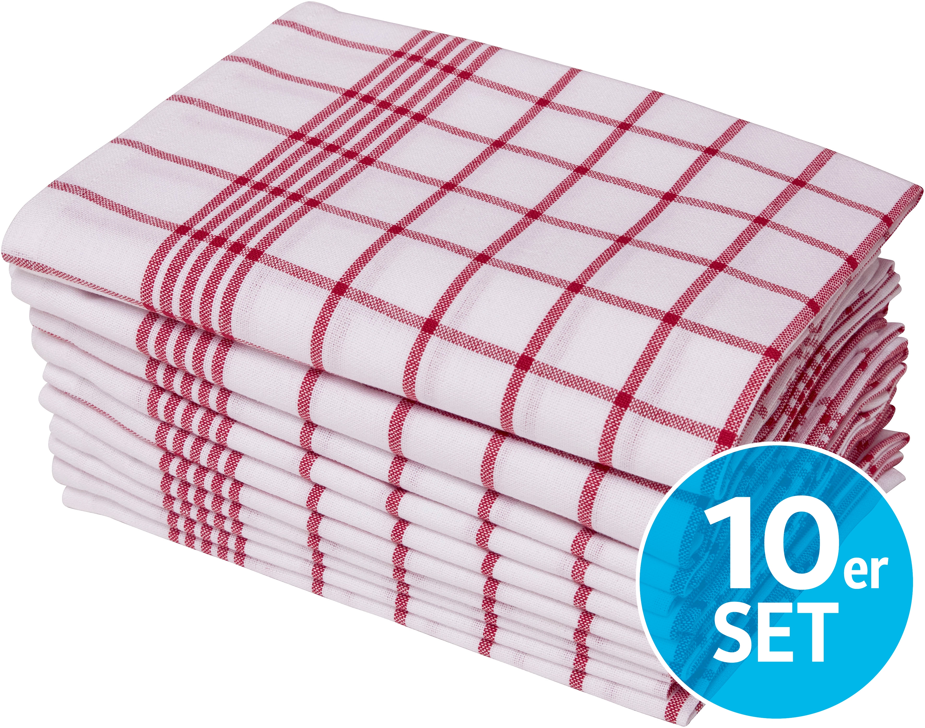 OTTO home Geschirrtuch "Vivianne, Exklusiv Deal" 100% Baumwolle,60×45 cm, blau-/rot-/weiß,10 Stk, Set, weich, saugstark
