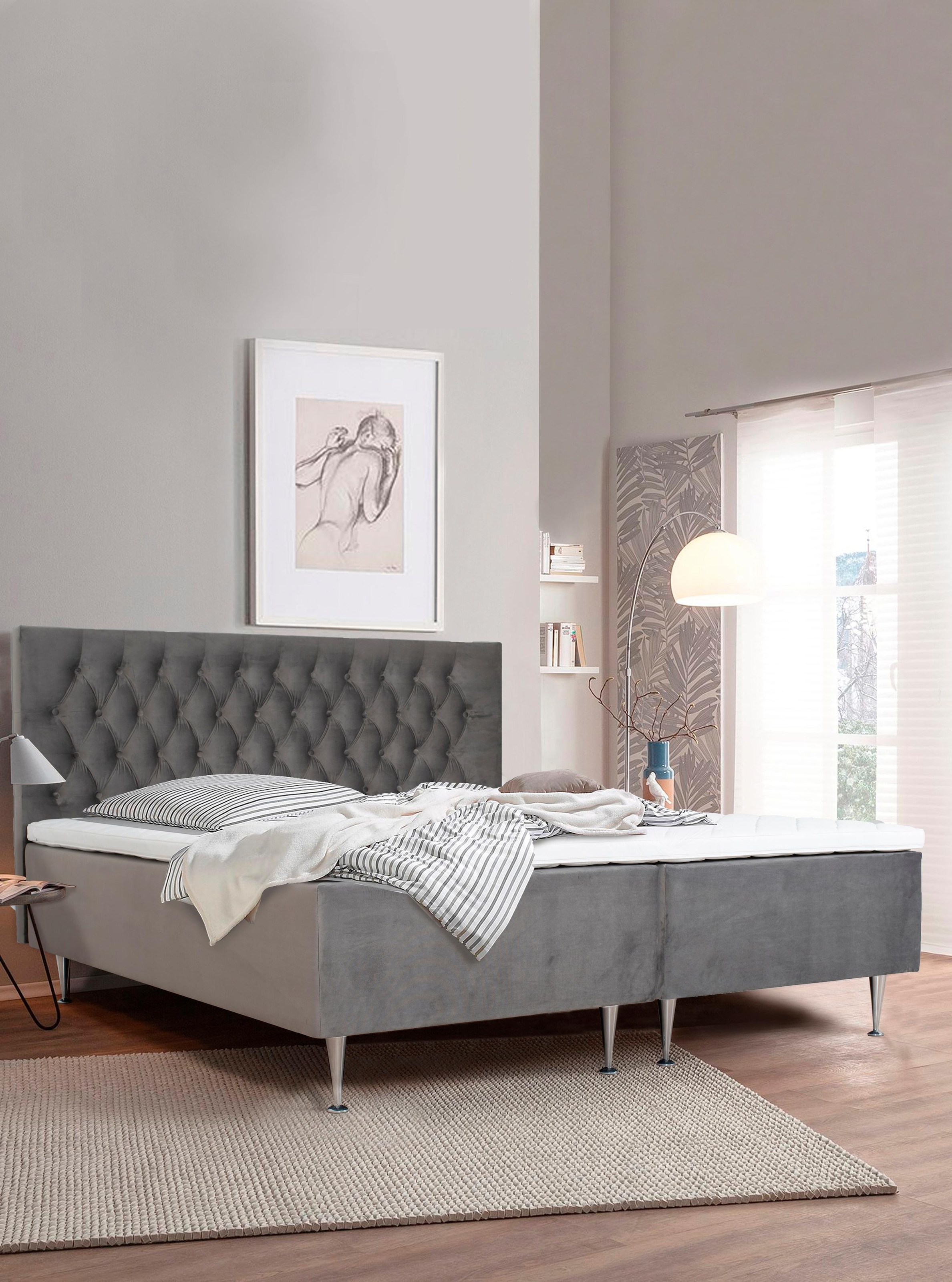 Home affaire Boxspringbett "Exclusive" inkl. Topper, 3 Breiten, 3 Härtegrad günstig online kaufen