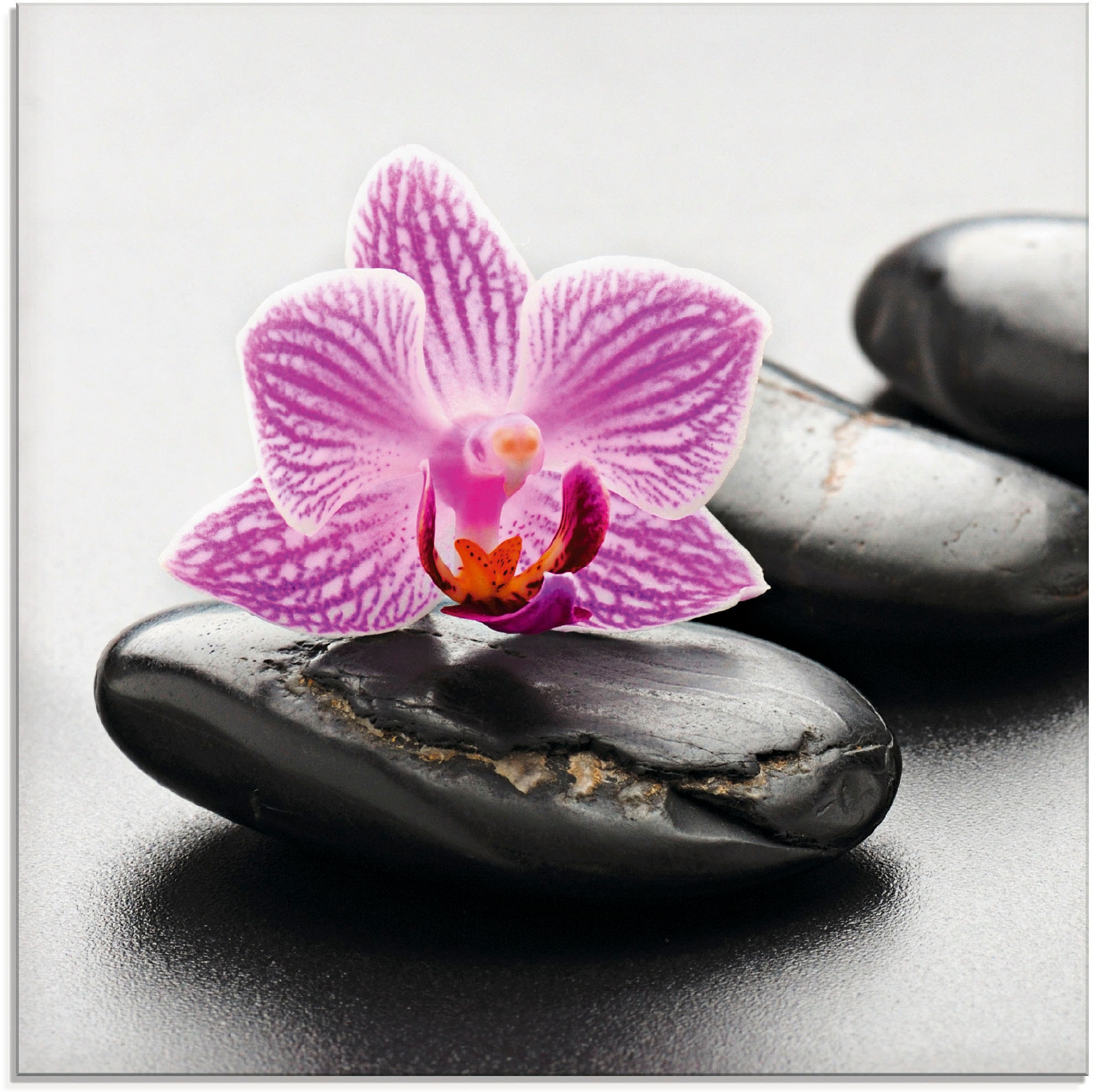 Artland Glasbild "Spa-Konzept mit Zen Steinen und Orchidee" Zen 1 Stk. tlg. günstig online kaufen