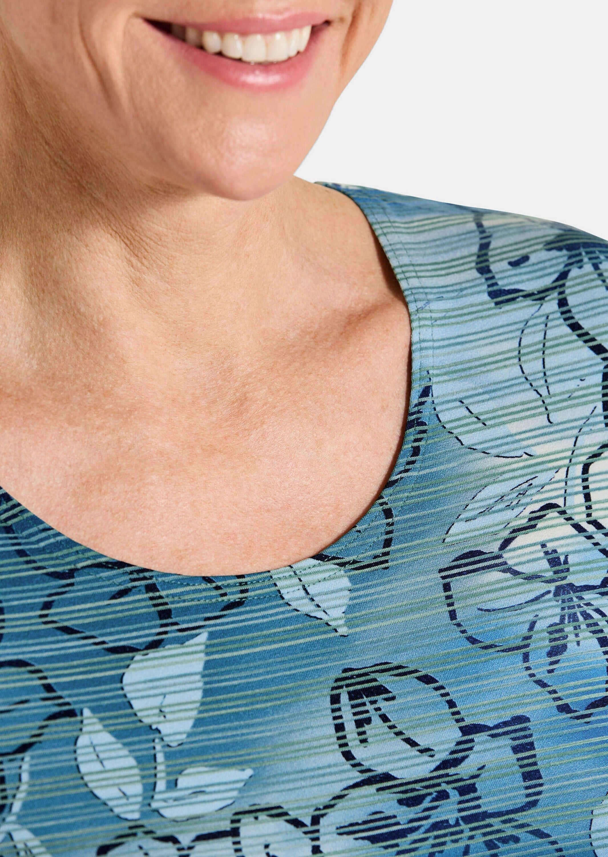 GOLDNER Kurzarmshirt »Druckshirt mit floralem Muster« stretchbequemer Jersey