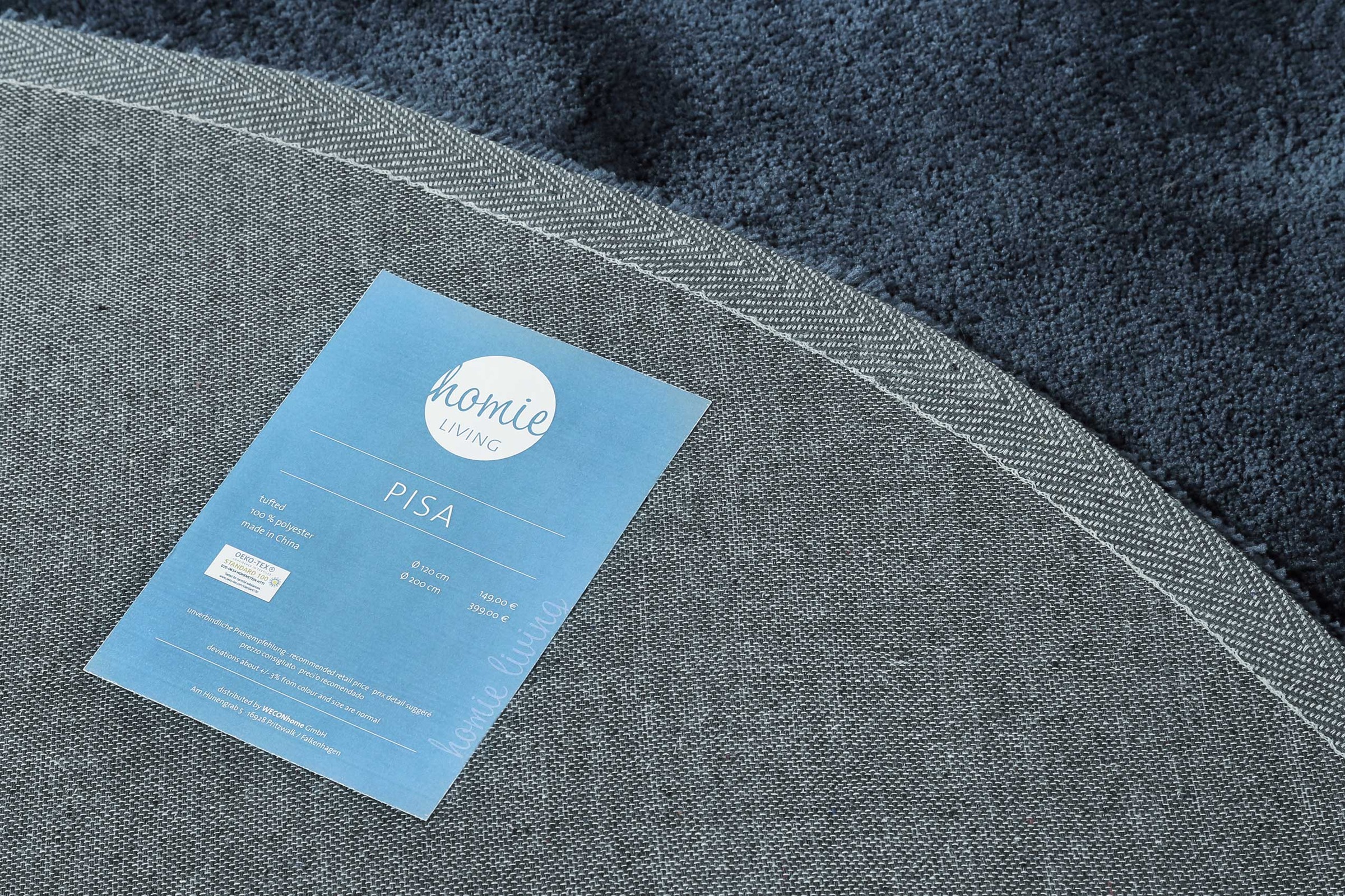 Homie Living Teppich »Pisa«, rund, 25 mm Höhe, Hochflor, Microfaser, uni, weich, Shaggy, Wohnzimmer, Schlafzimmer
