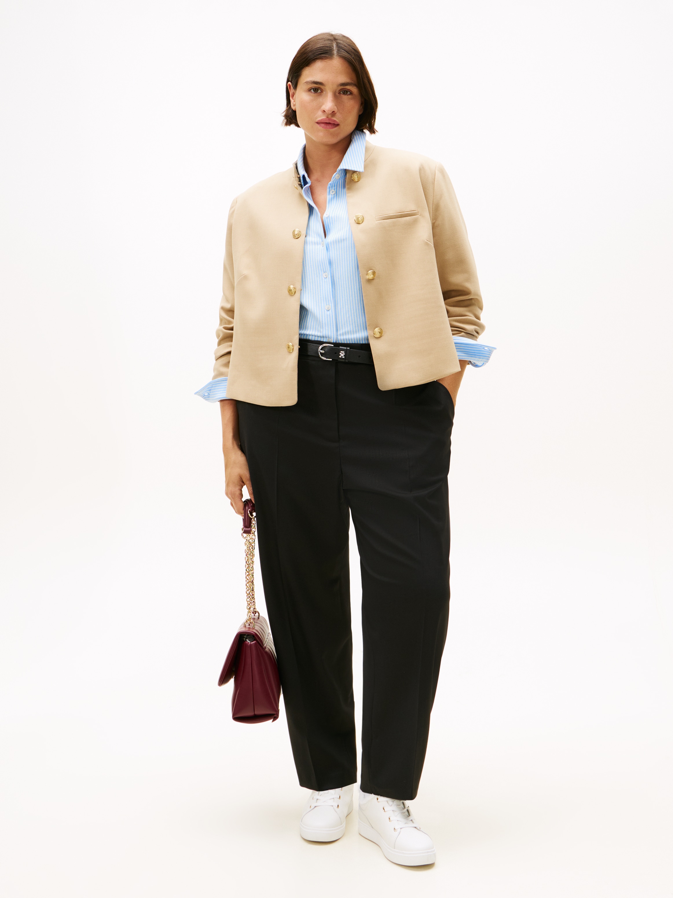 Tommy Hilfiger Curve Anzughose »CRV TIMELESS WOOL SLIM STRT PANT«, in großen Größen, mit Wolle