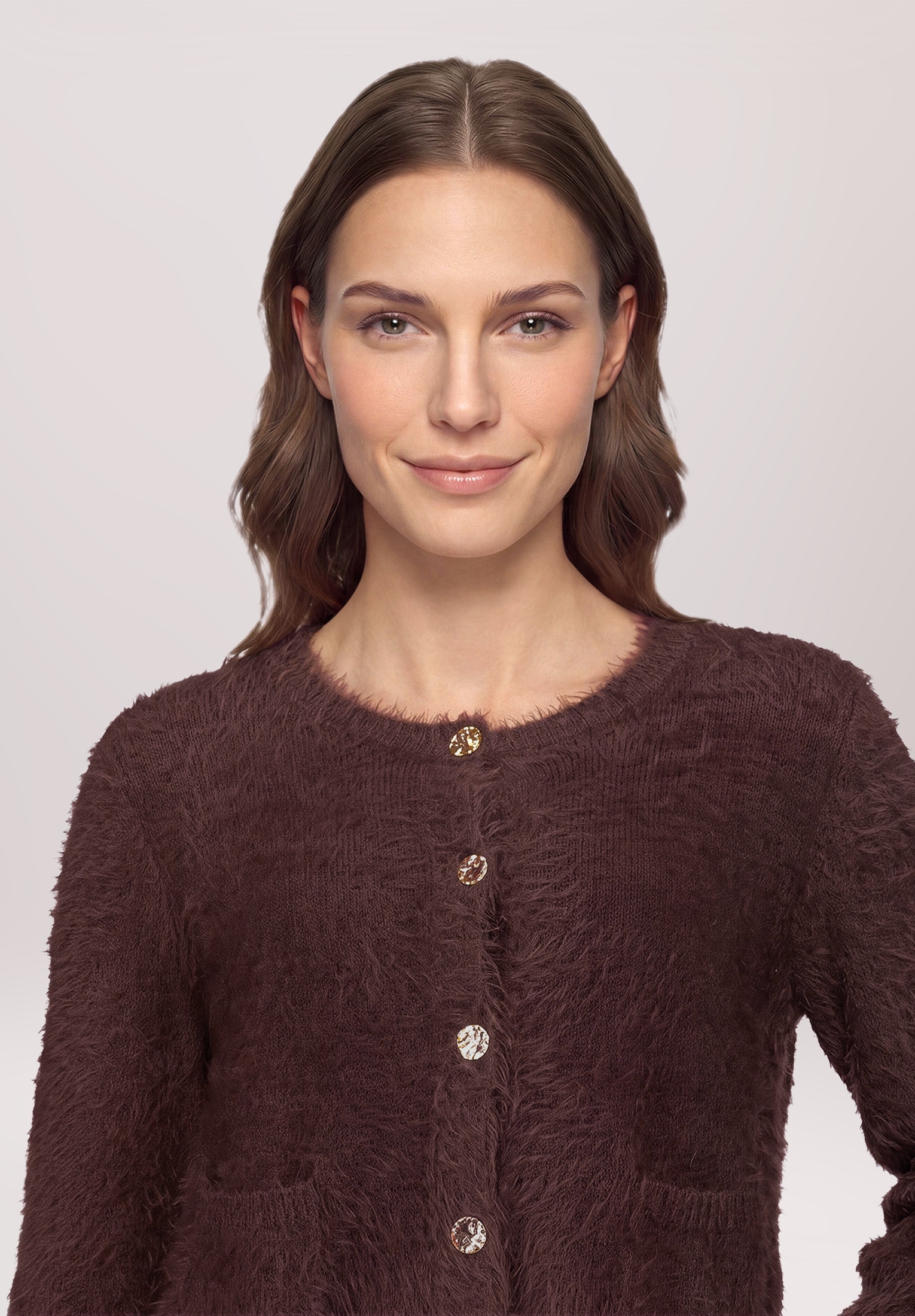 Vera Mont Strickjacke »Damen mit Rundhalsausschnitt« 1