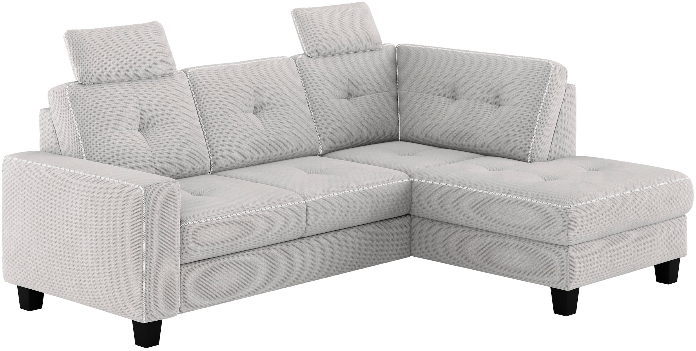 Places of Style Ecksofa »Varese«, Kreuznaht in beige