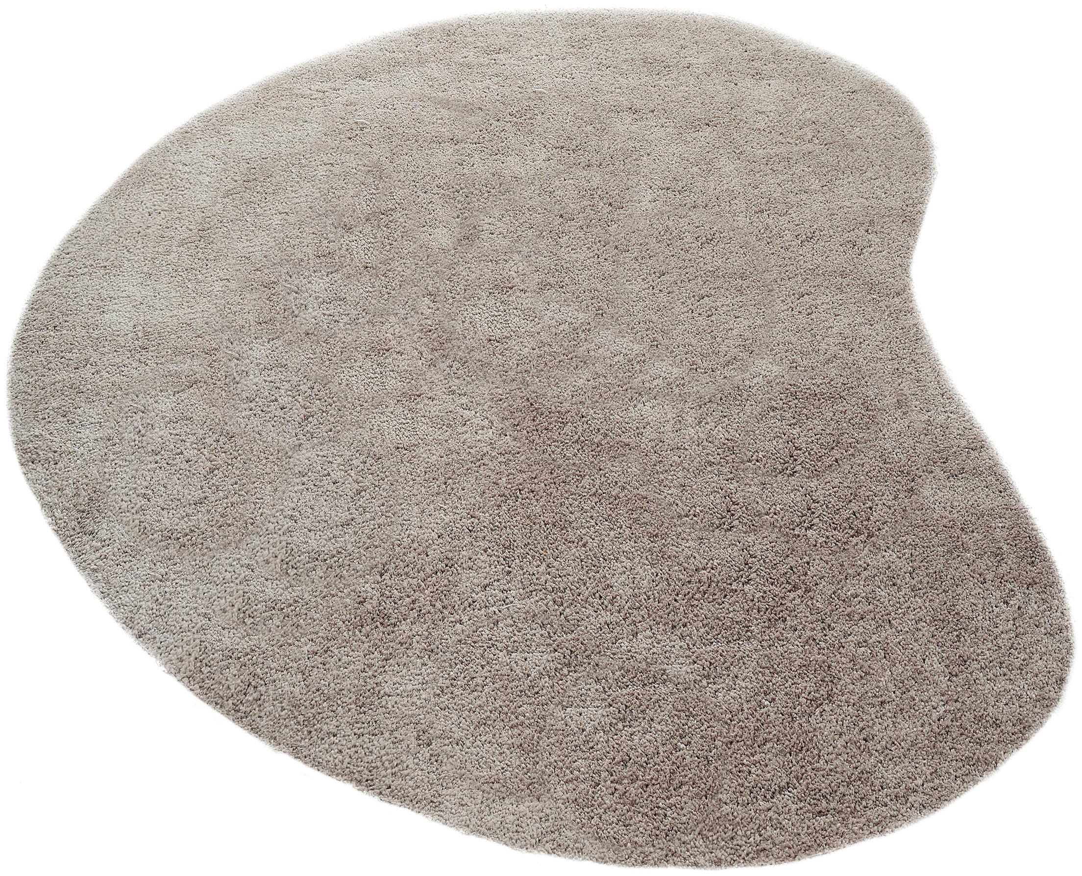 LeGer Home by Lena Gercke Hochflor-Teppich »Halrum, einfarbig, besondere Form, modern«, U-förmig, 25 mm Höhe, organische Form, bean shape, kuschelig, Wohnzimmer, Schlafzimmer