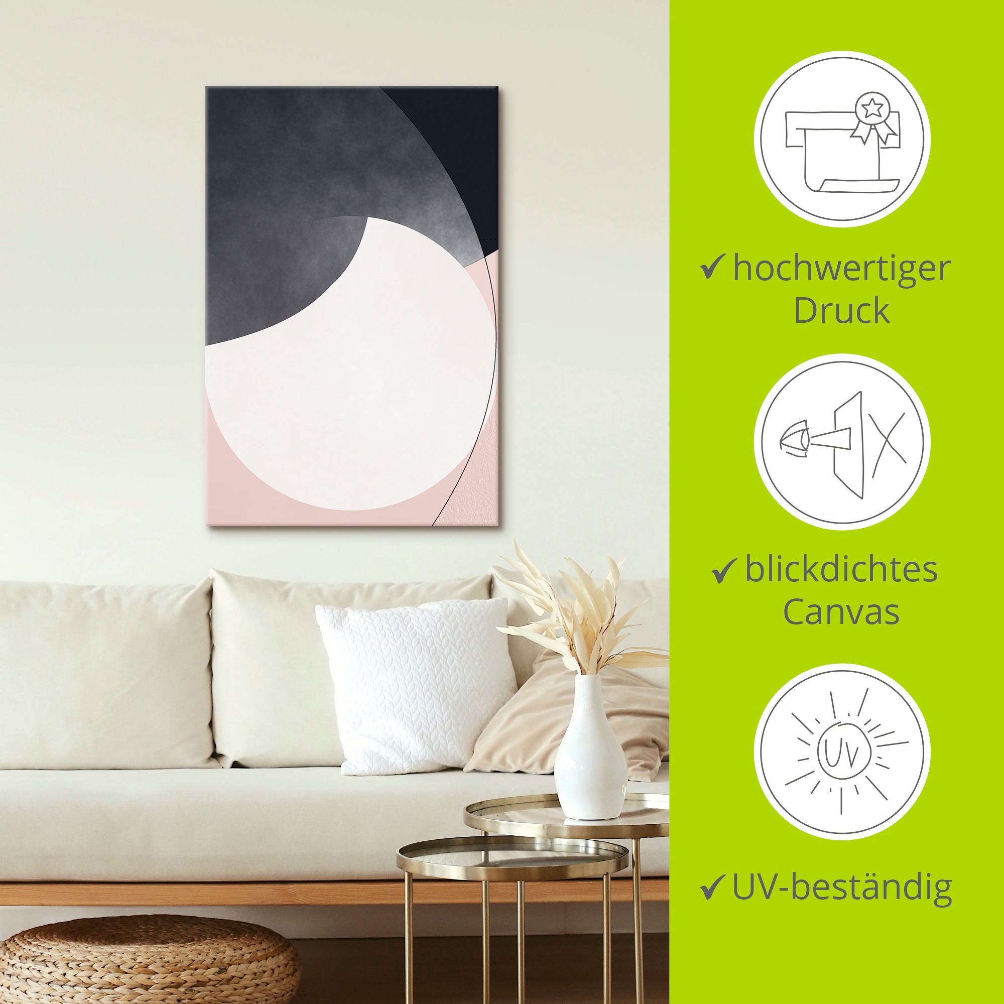 Artland Leinwandbild »Mondlicht«, Gegenstandslos, (1 St.), auf Keilrahmen gespannt