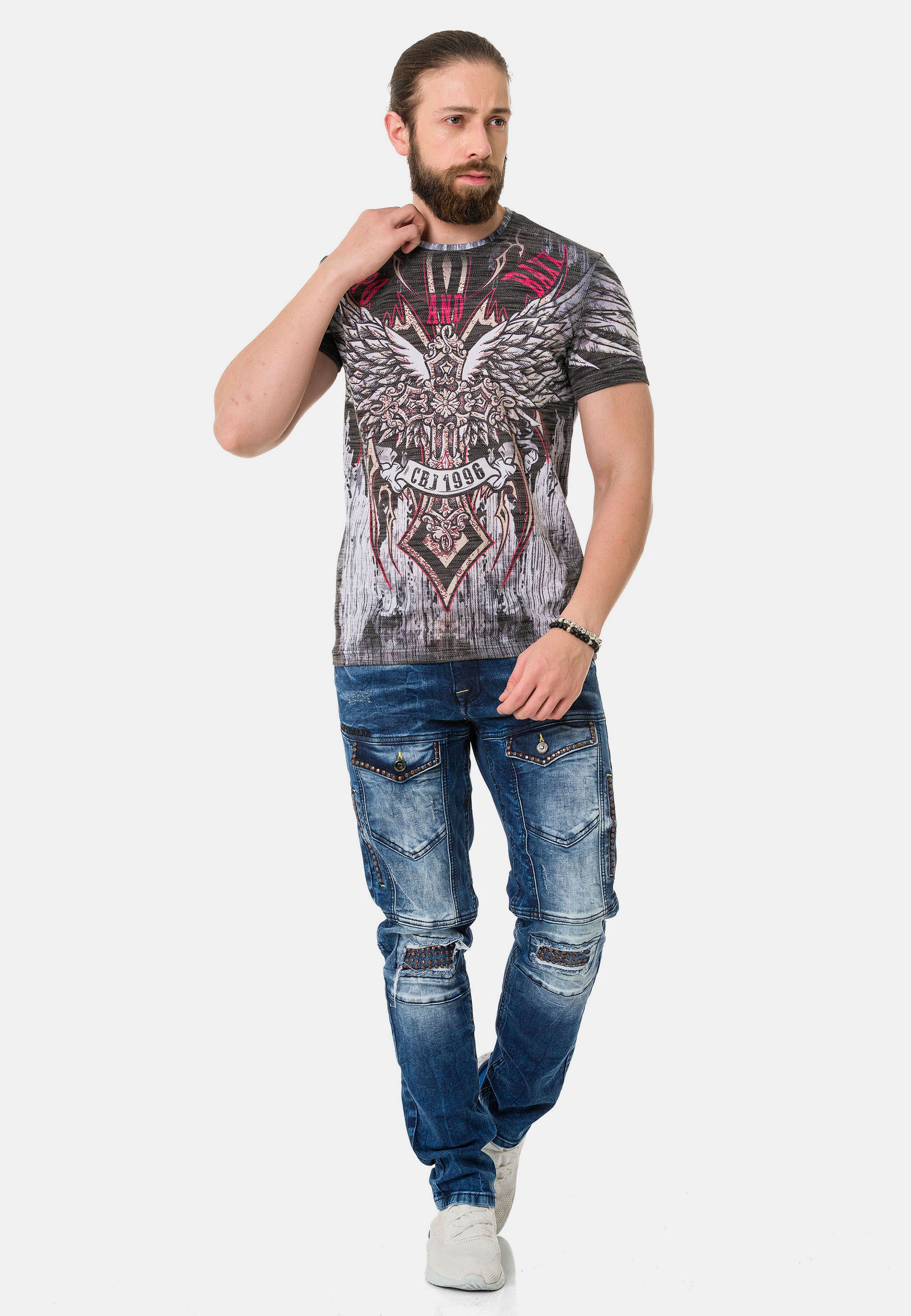 Cipo & Baxx T-Shirt »T-Shirt«, mit Laserdruck