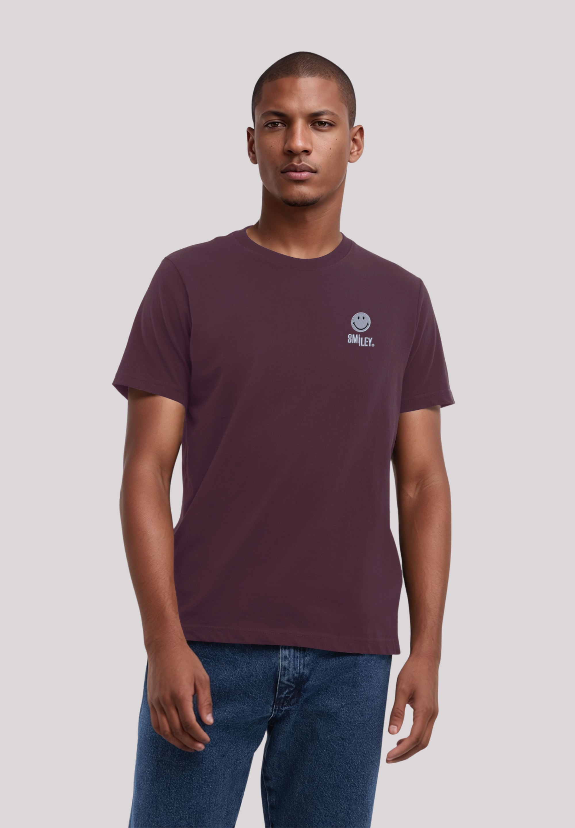 F4NT4STIC "Smiley Split Wordmark light Bestickt" Premium Qualität günstig online kaufen