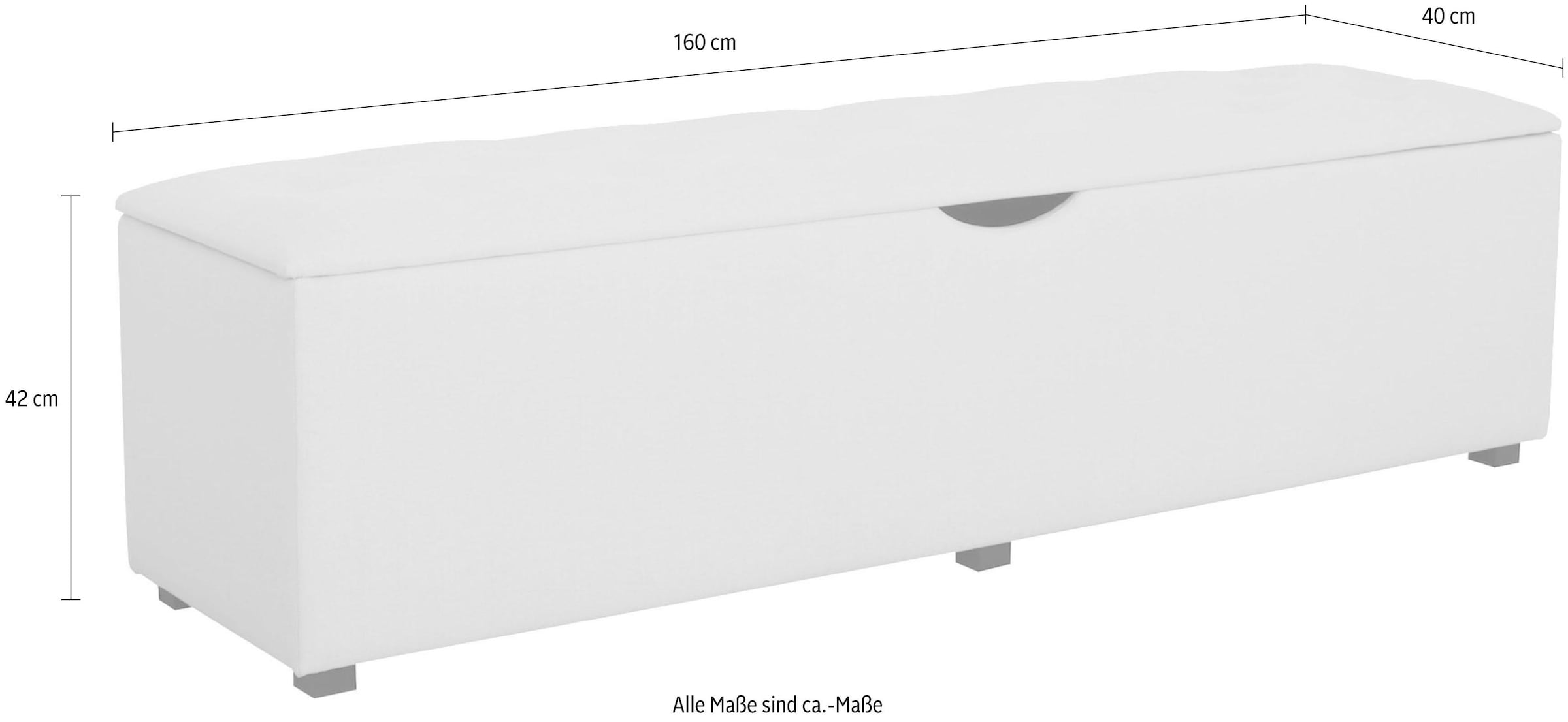 Places of Style Hockerbank »Knobbed«, Hockerbank mit Stauraum, Breite 120 cm und 160 cm