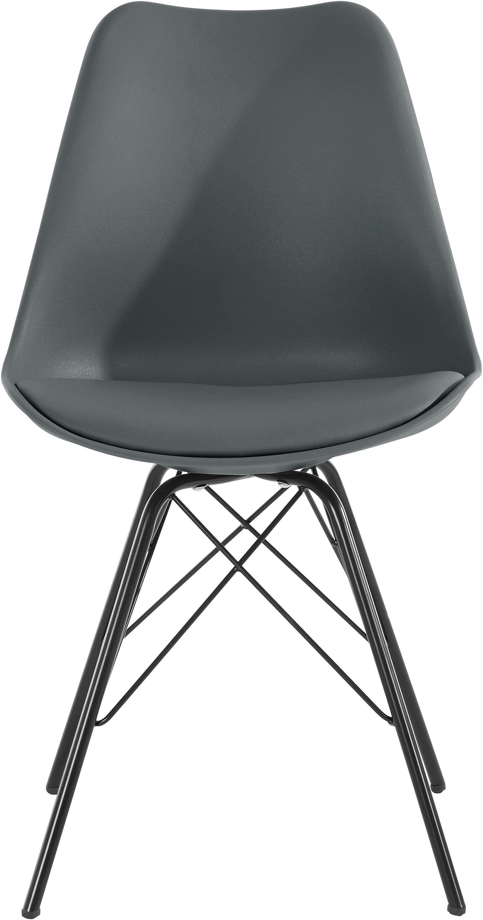 Homexperts 4-Fußstuhl »Ursel 01«, (Set), 2 St., Kunstleder, Sitzschale mit Sitzkissen in Kunstleder