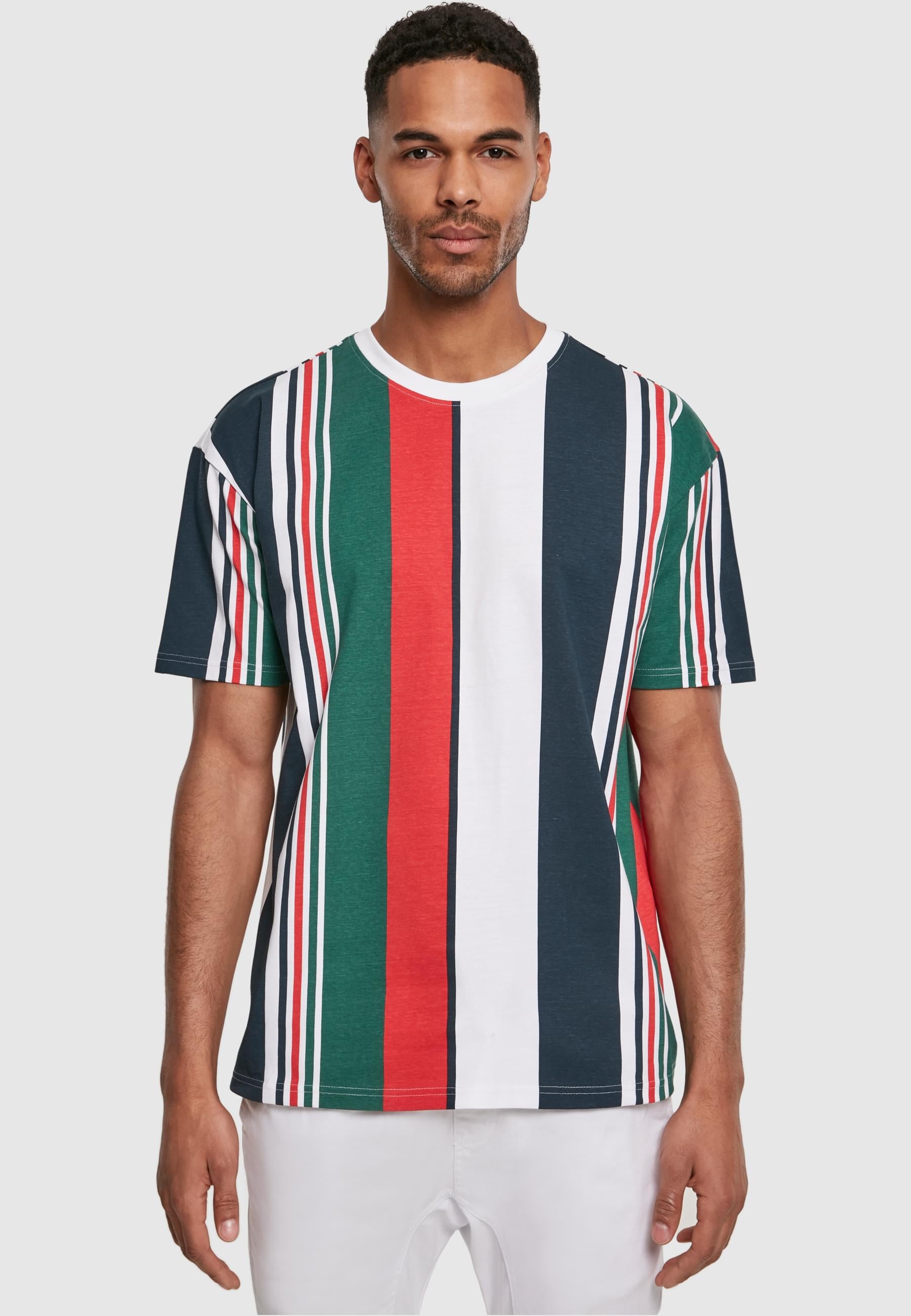 URBAN CLASSICS T-Shirt »Urban Classics Herren Heavy Oversized Big AOP Stripe Tee«, (1 tlg.)