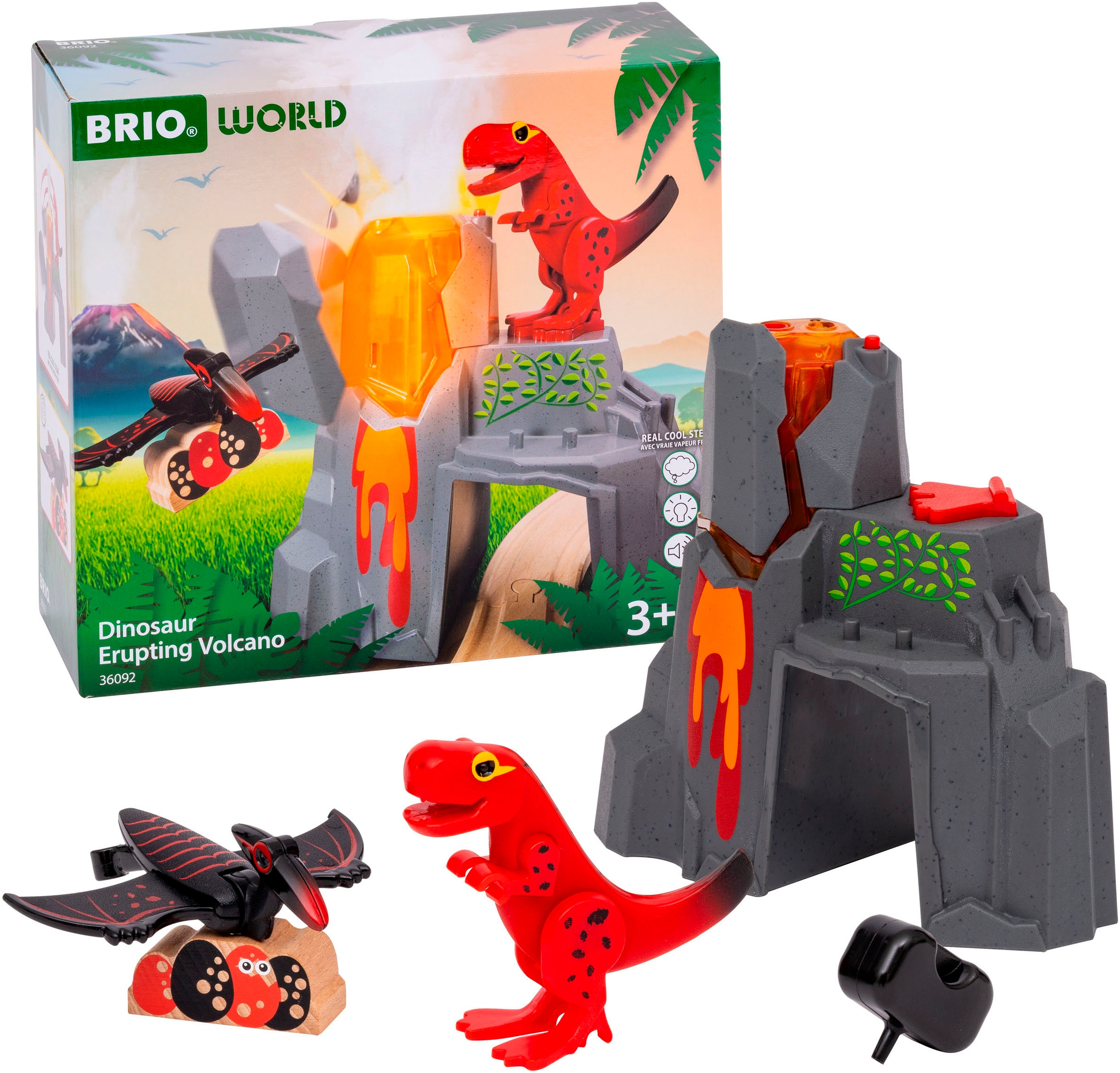 Spielzeugeisenbahn-Erweiterung »BRIO® WORLD, Dinosaurier-Vulkan mit...