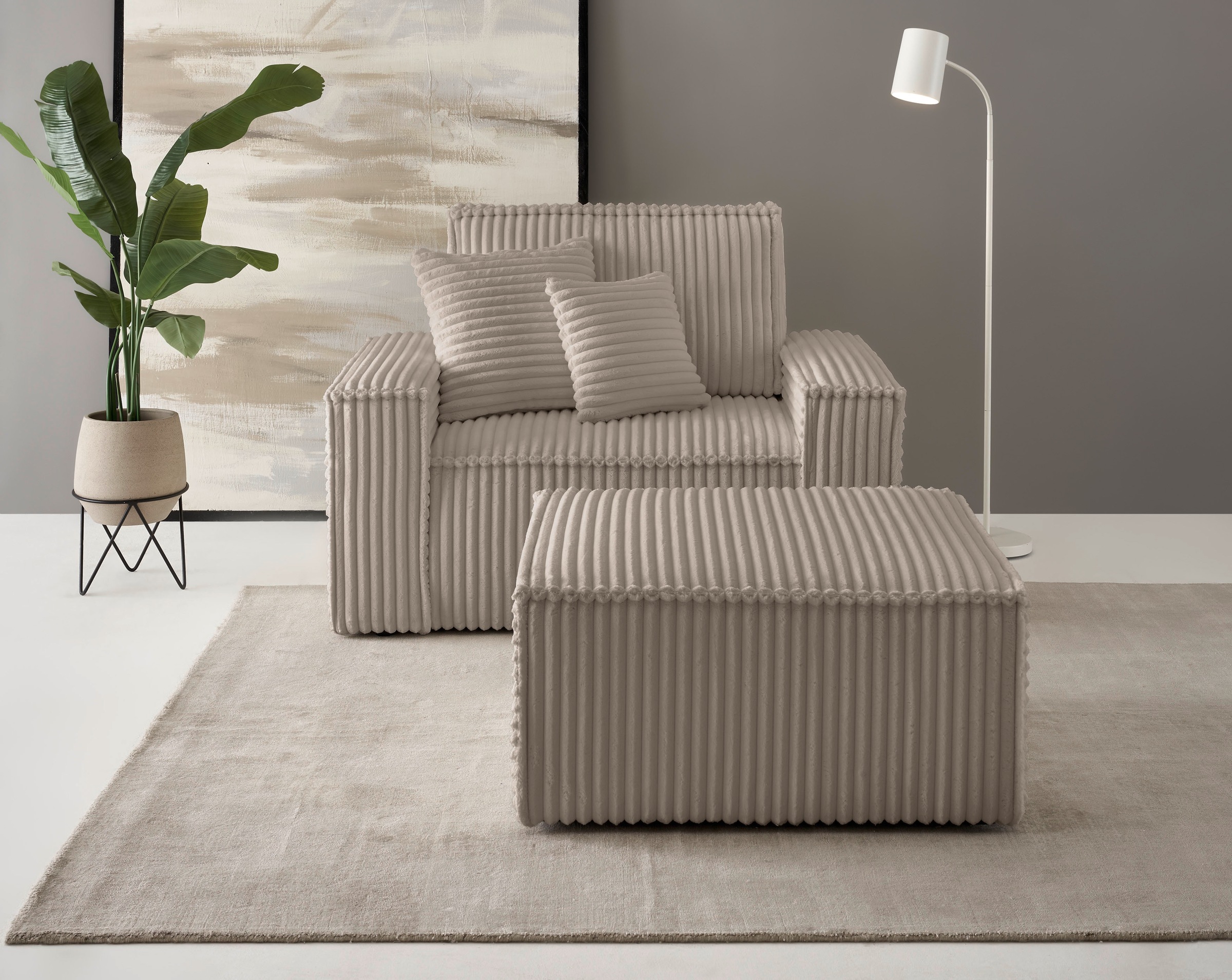 andas Loveseat »Finnley«, (2 St.), Loveseat und Hocker im Set, passend zur Polster-Serie Finnley