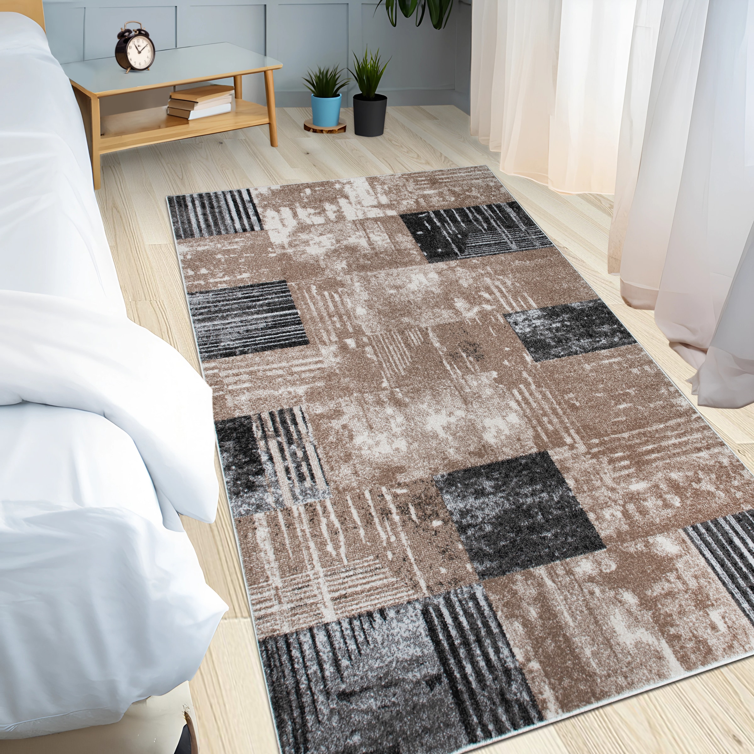 OTTO home Teppich »Lunari, Vintage-Karo Design«, rechteckig, 9 mm Höhe, modern, weiche Haptik, Wohnzimmer, Esszimmer, Schlafzimmer