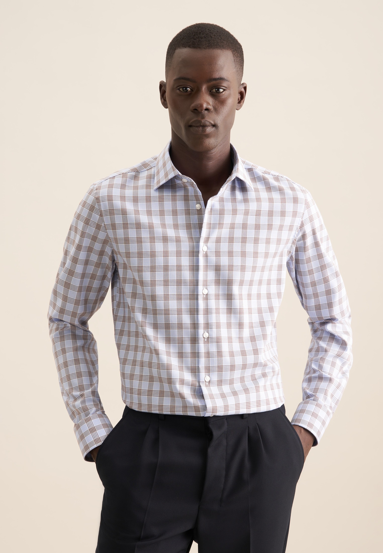 seidensticker Businesshemd "Slim" Slim 1/1 Kentkragen Karo günstig online kaufen