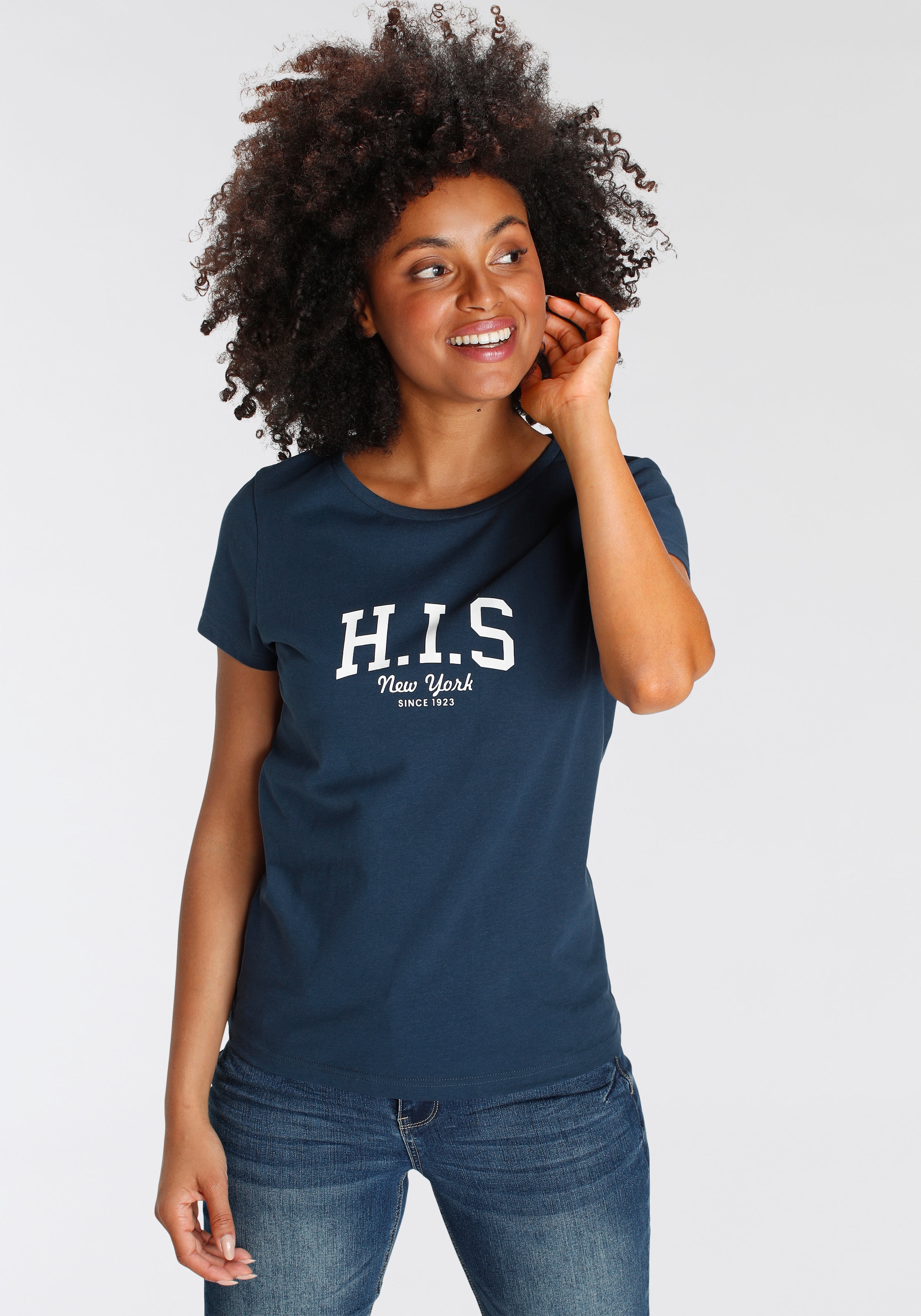 H.I.S T-Shirt, bedruckt, für die Freizeit, aus Baumwolle