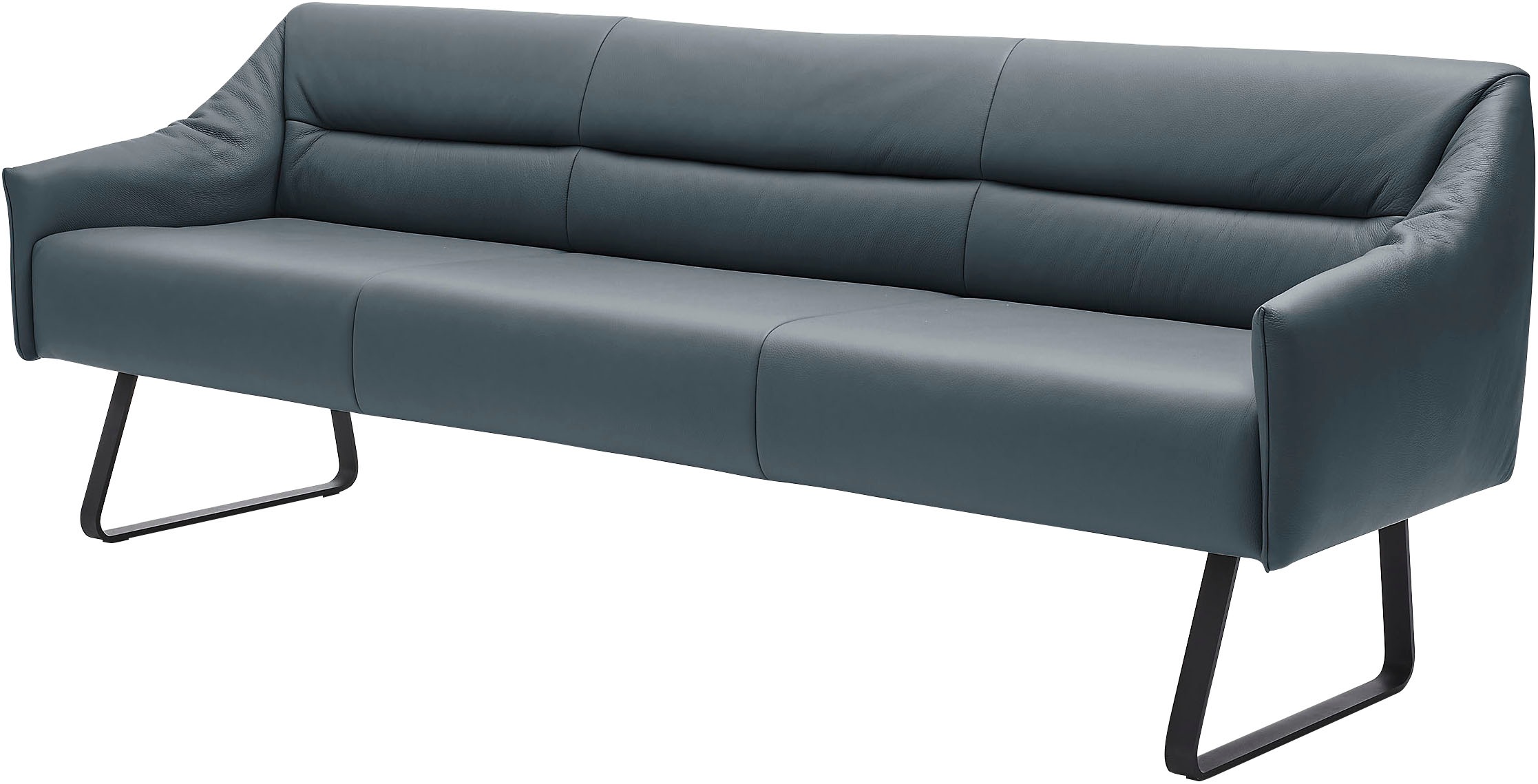 Essbank MUSTERRING "JustB SP500", blau, B:232cm H:86cm T:70cm, Sitzbänke, Essbank, Metallkufe schwarz, verschiedene Farben, Breite 220 oder 250 cm 3