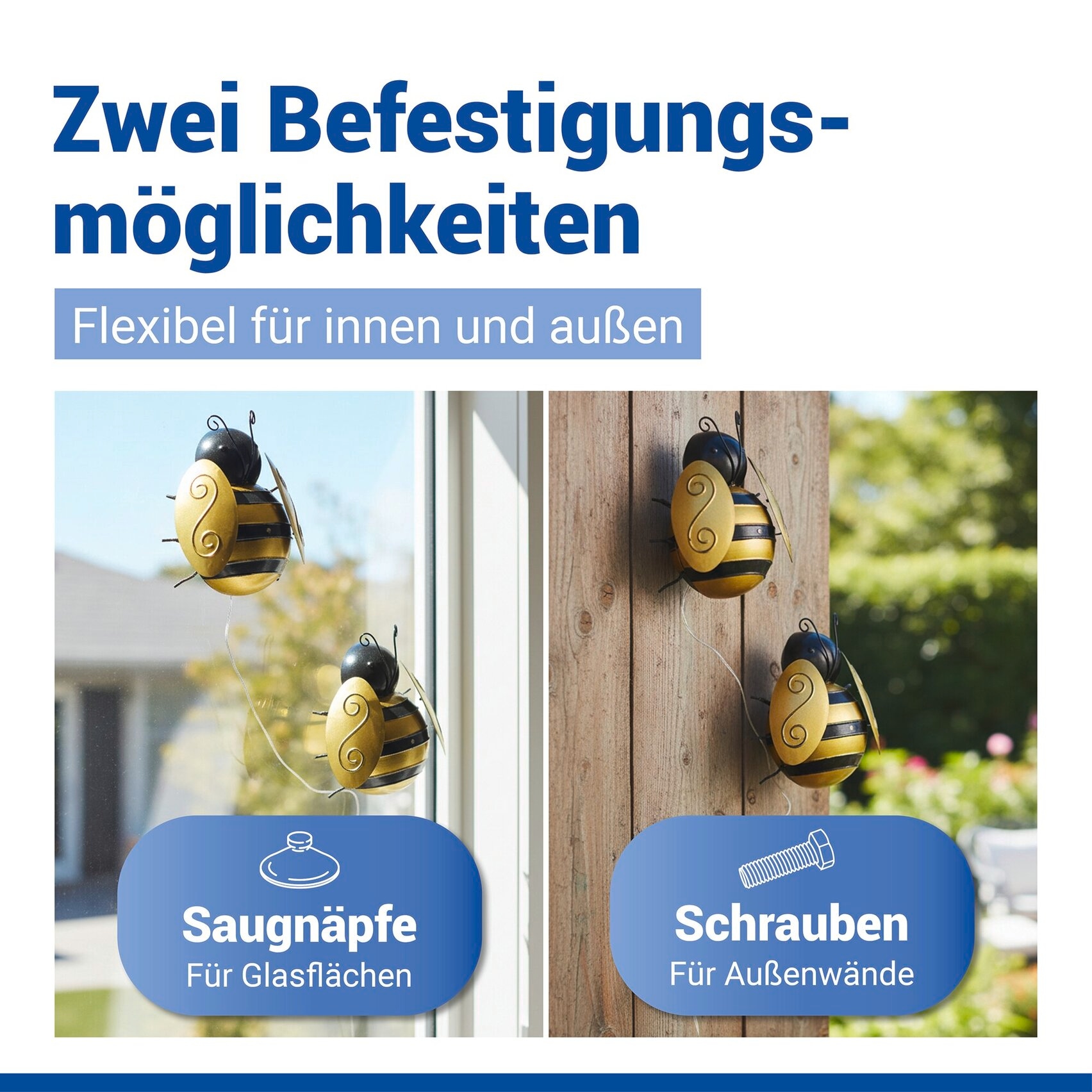 Maximex LED Gartenleuchte »Modell Biene« Warmweiß solarbetriebene Gartendekoration, leuchtet bis zu 10 Stunden