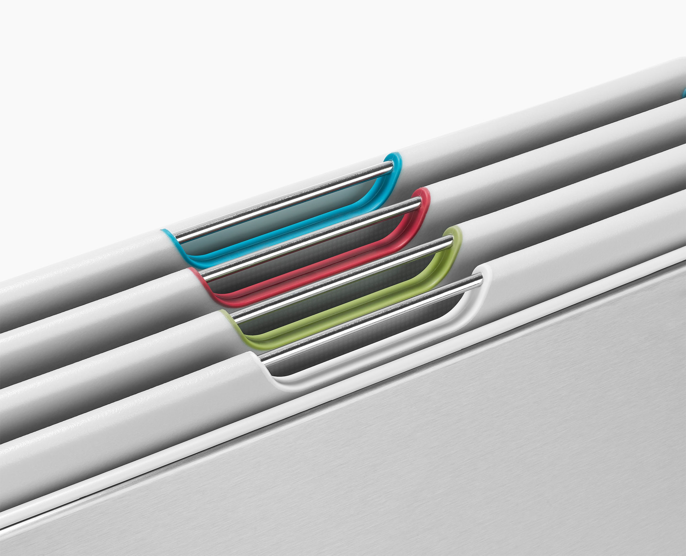 Joseph Joseph Schneidebrett »Folio™ Steel Set mit 4 Schneidebrettern mit Edelstahlgehäuse«