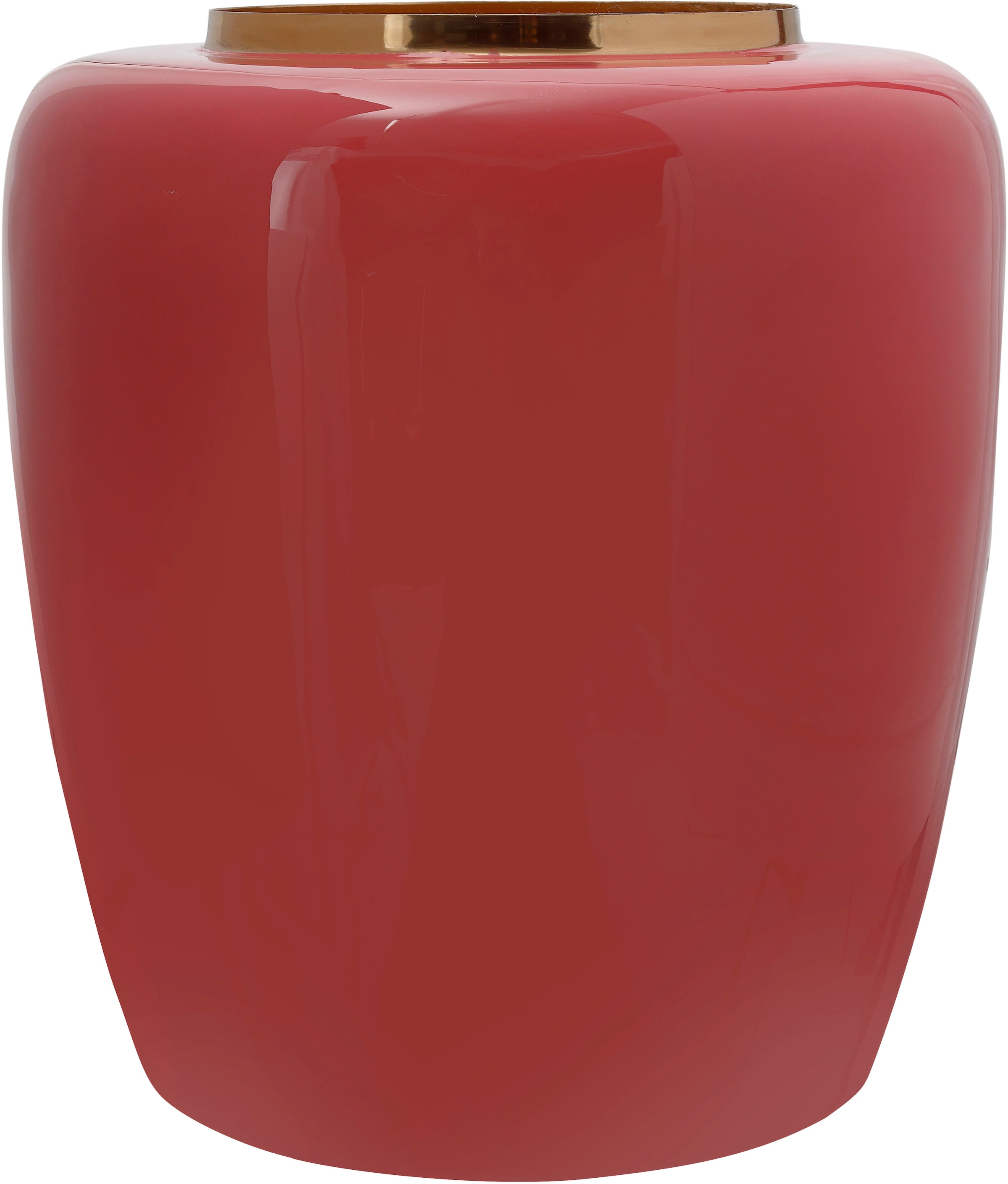 Dekovase KAYOOM "Vase Art Deco 125", orange (koralle), B:34cm H:36,5cm T:34cm Ø:34cm, Metall, Vasen