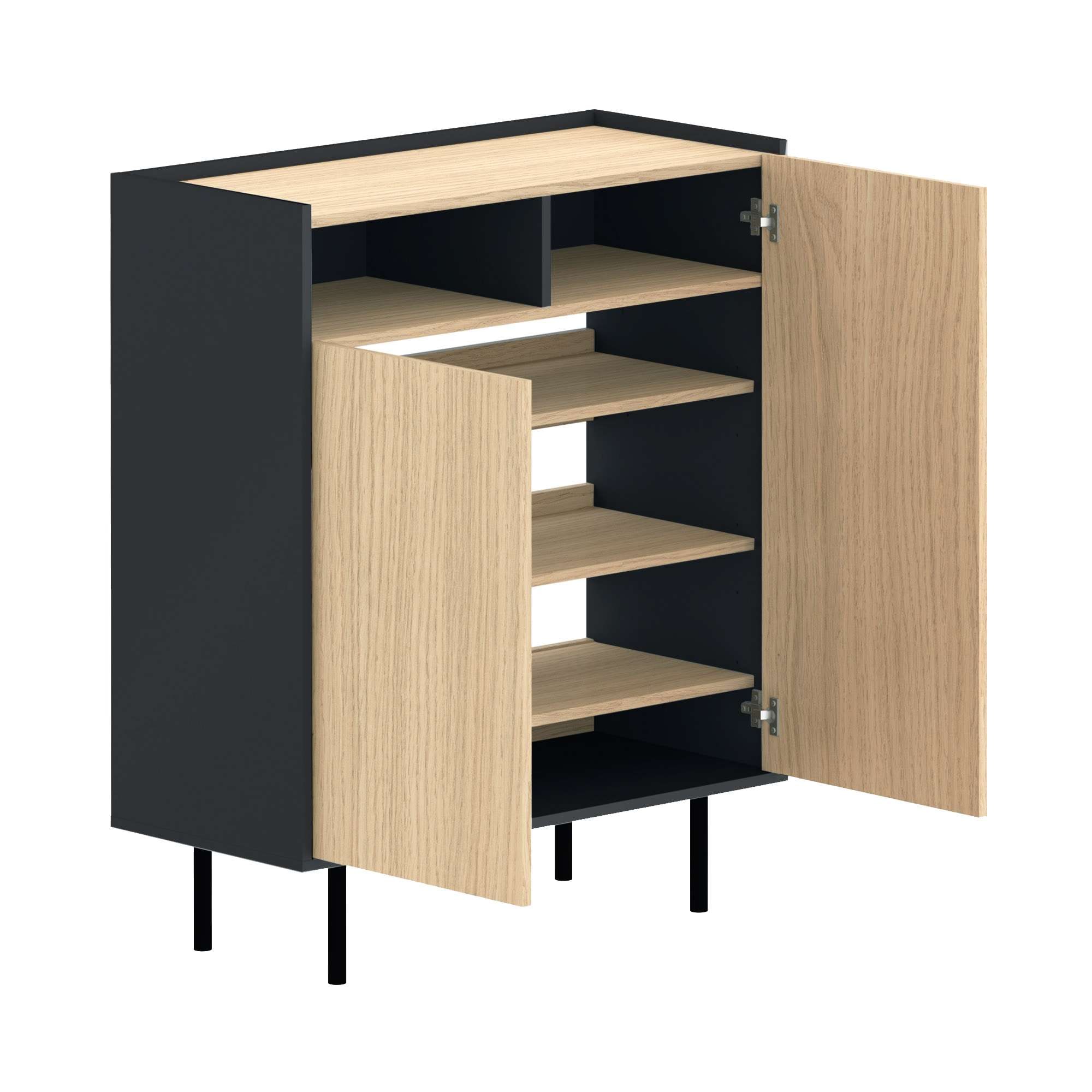 TemaHome Schuhschrank »Sienna flexibler Schrank, Mehrzweckschrank, Schuhkommode,«, 2 Türen, variable Böden, mit Metallfüsse