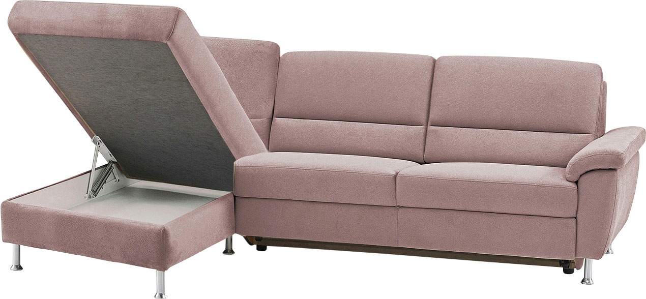 CALIZZA INTERIORS Ecksofa »Onyx L-Form«, Recamiere links oder rechts, wahlweise mit Bettfunktion, Breite 270 cm