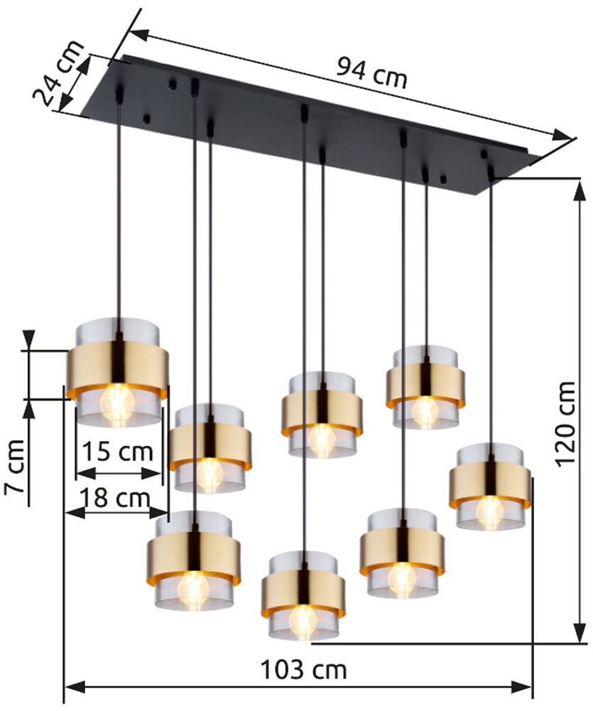GLOBO LIGHTING Hängeleuchte »MILLEY« E27 1 Stk. Hängelampe/Pendelleuchte/Esszimmer/Wohnzimmer/Esstisch