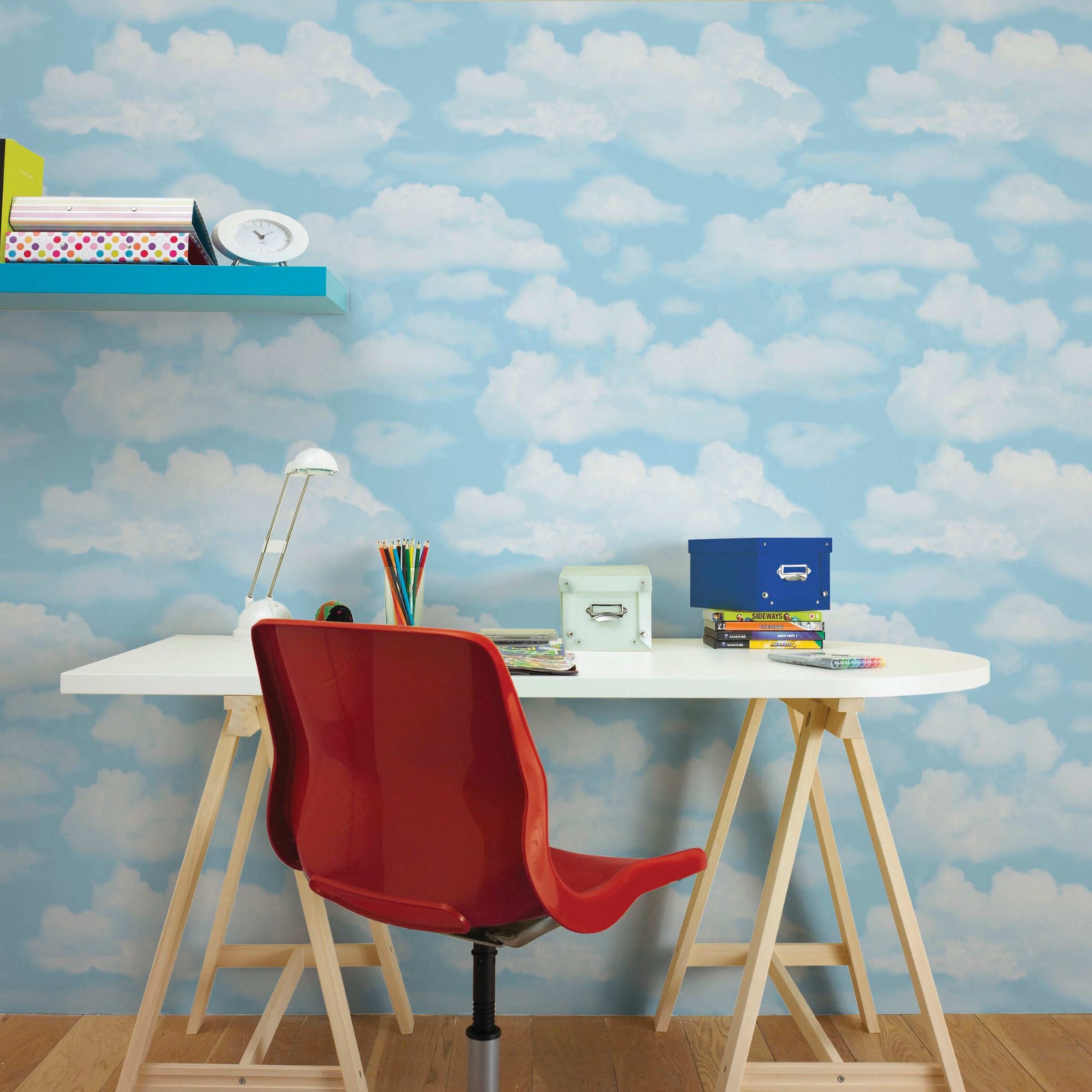 Papiertapete »Wolken«, Mehrfarbig - 10m x 52cm