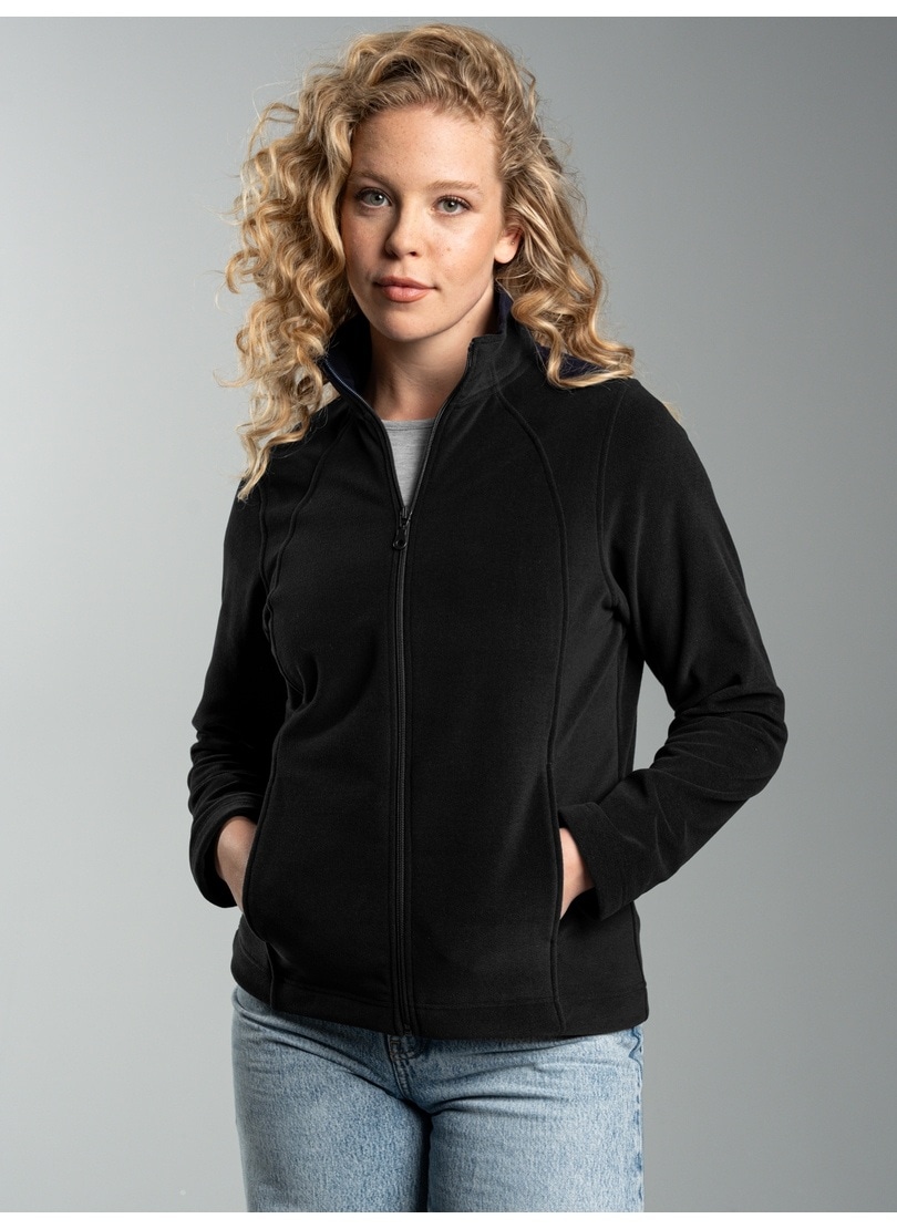 TRIGEMA Damen Fleecejacke "TRIGEMA Taillierte Fleecejacke", schwarz, Gr. XXXL, 100% Polyester, Jacken