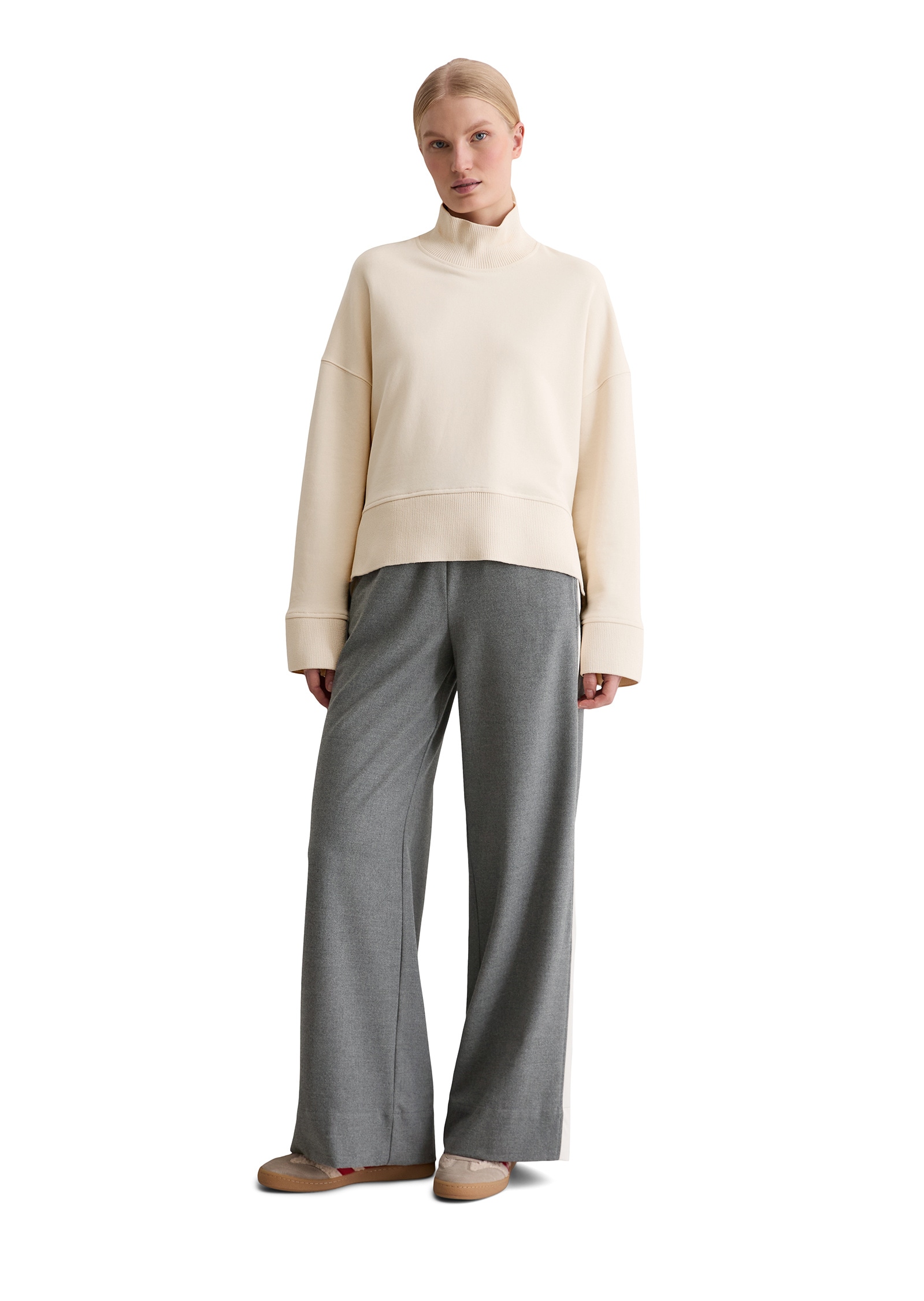 Marc O'Polo Sweatshirt »mit breitem Rippstrick-Bund«
