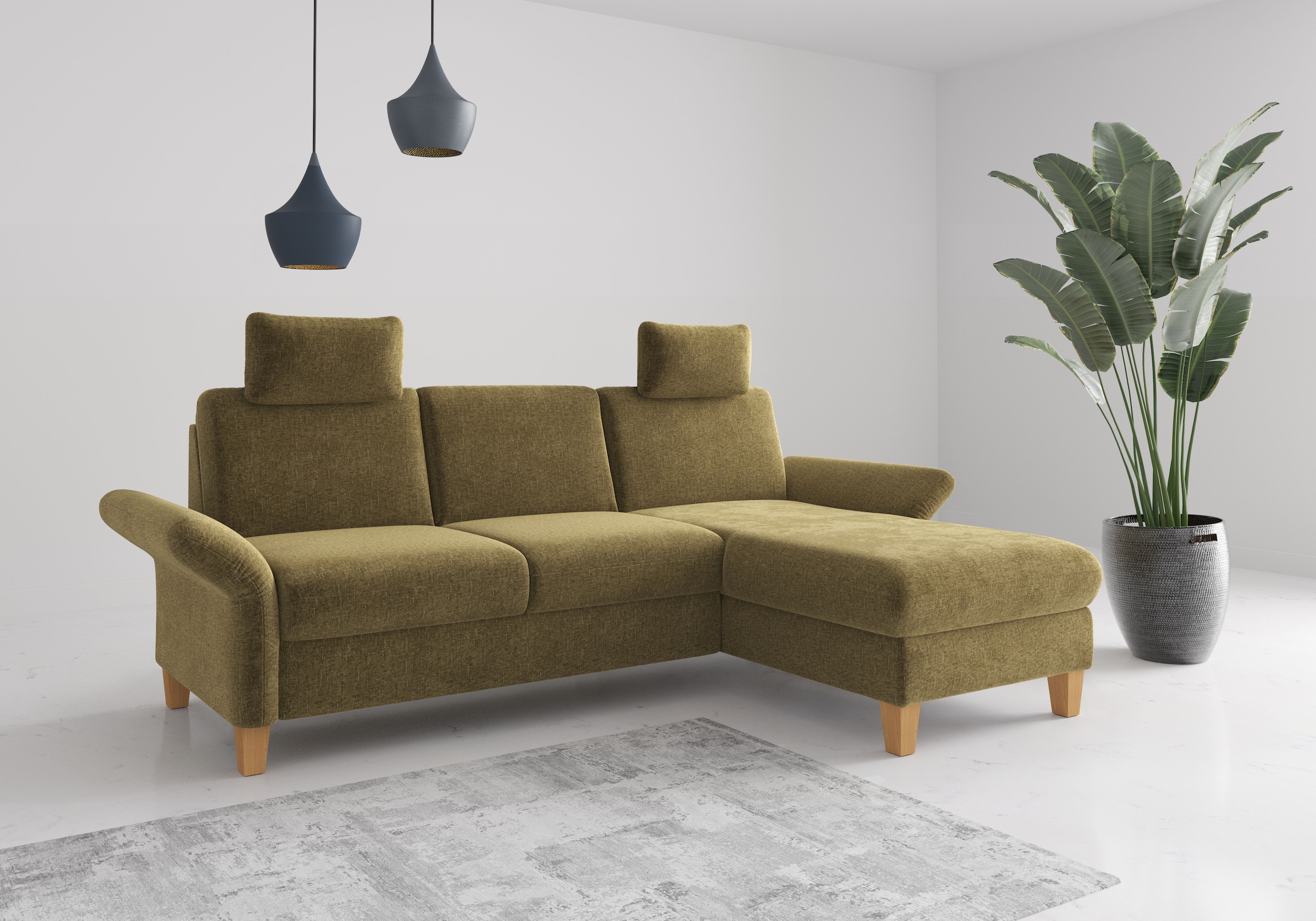 Home affaire Ecksofa "Rochelle", wahlweise mit Armlverstellung, Klappbett m günstig online kaufen