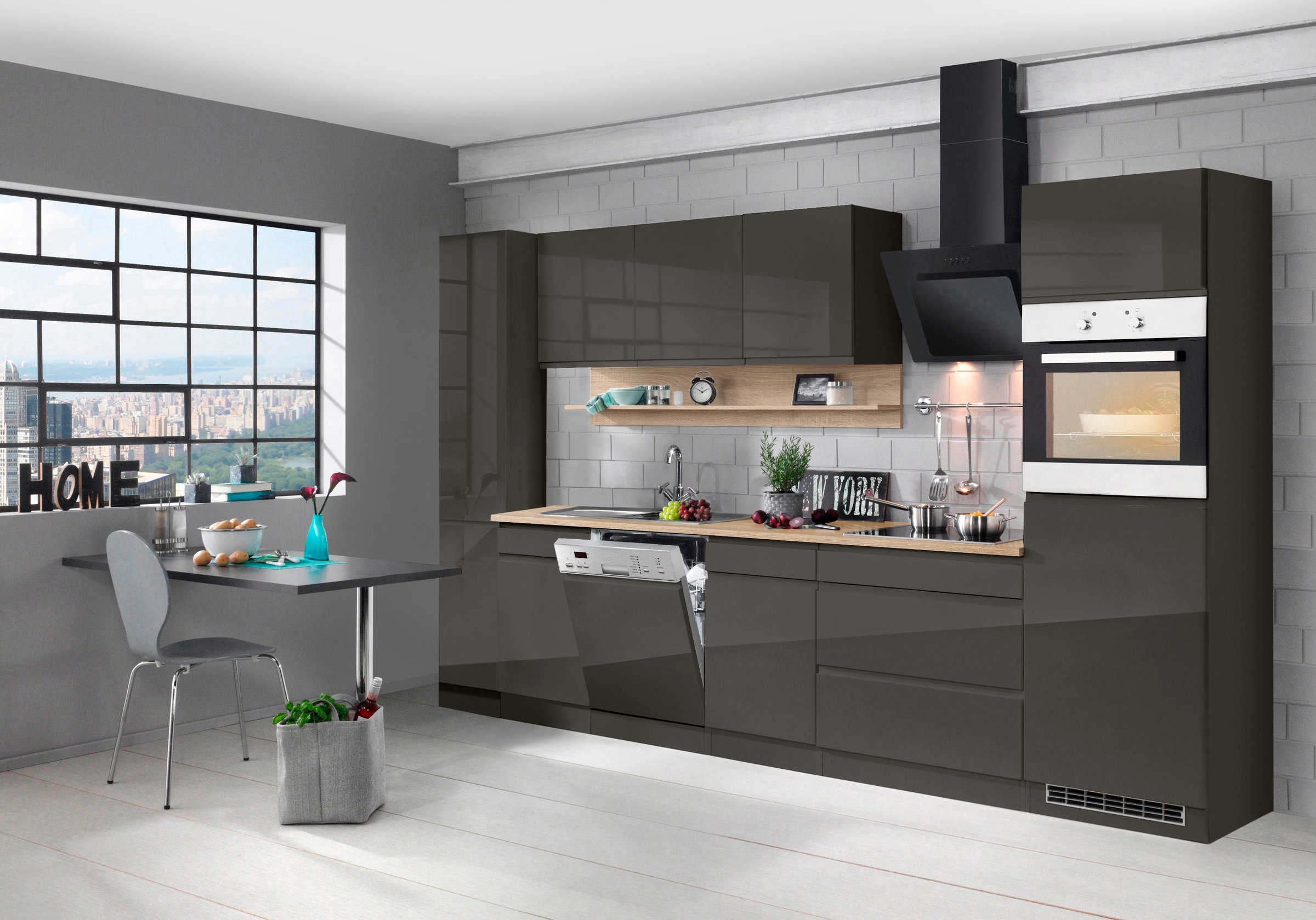 KOCHSTATION Küchenzeile »KS-Virginia« Breite 330 cm, mit E-Geräten