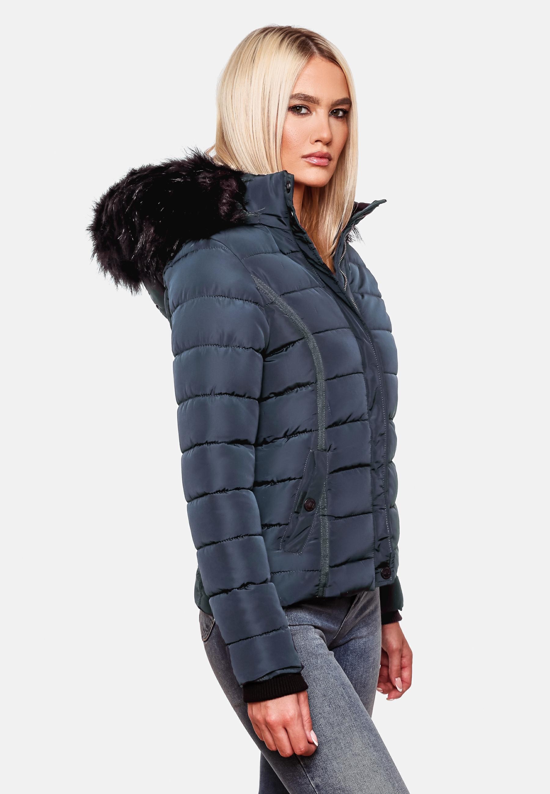 Navahoo Steppjacke »Miamor«, mit Kapuze, hochwertige Winterjacke m. voluminöser Kunstpelz-Kapuze