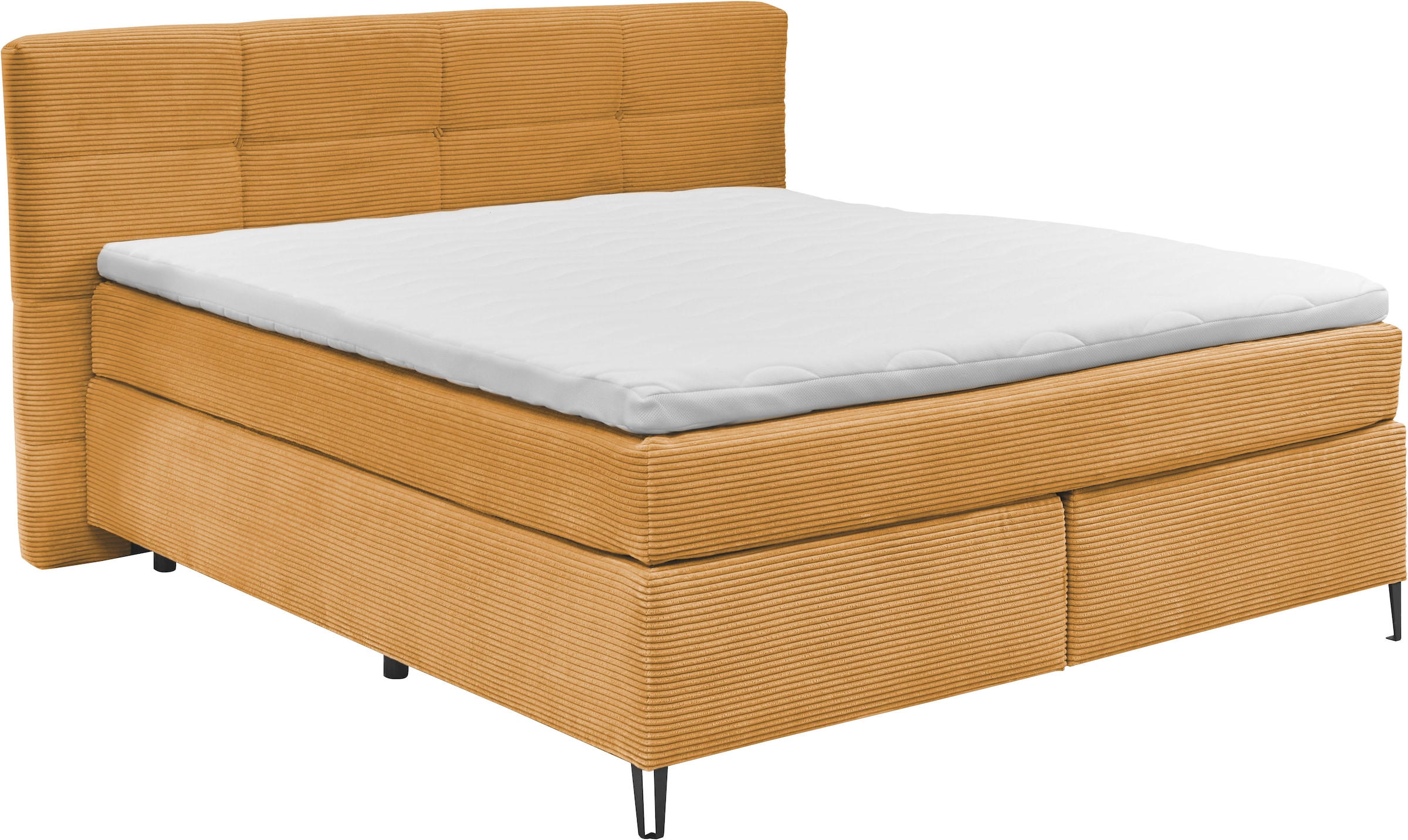 set one by Musterring Boxspringbett »Fairfield«, mit Metallfuß schwarz, Wendematratze, Breite 160 oder 180 cm